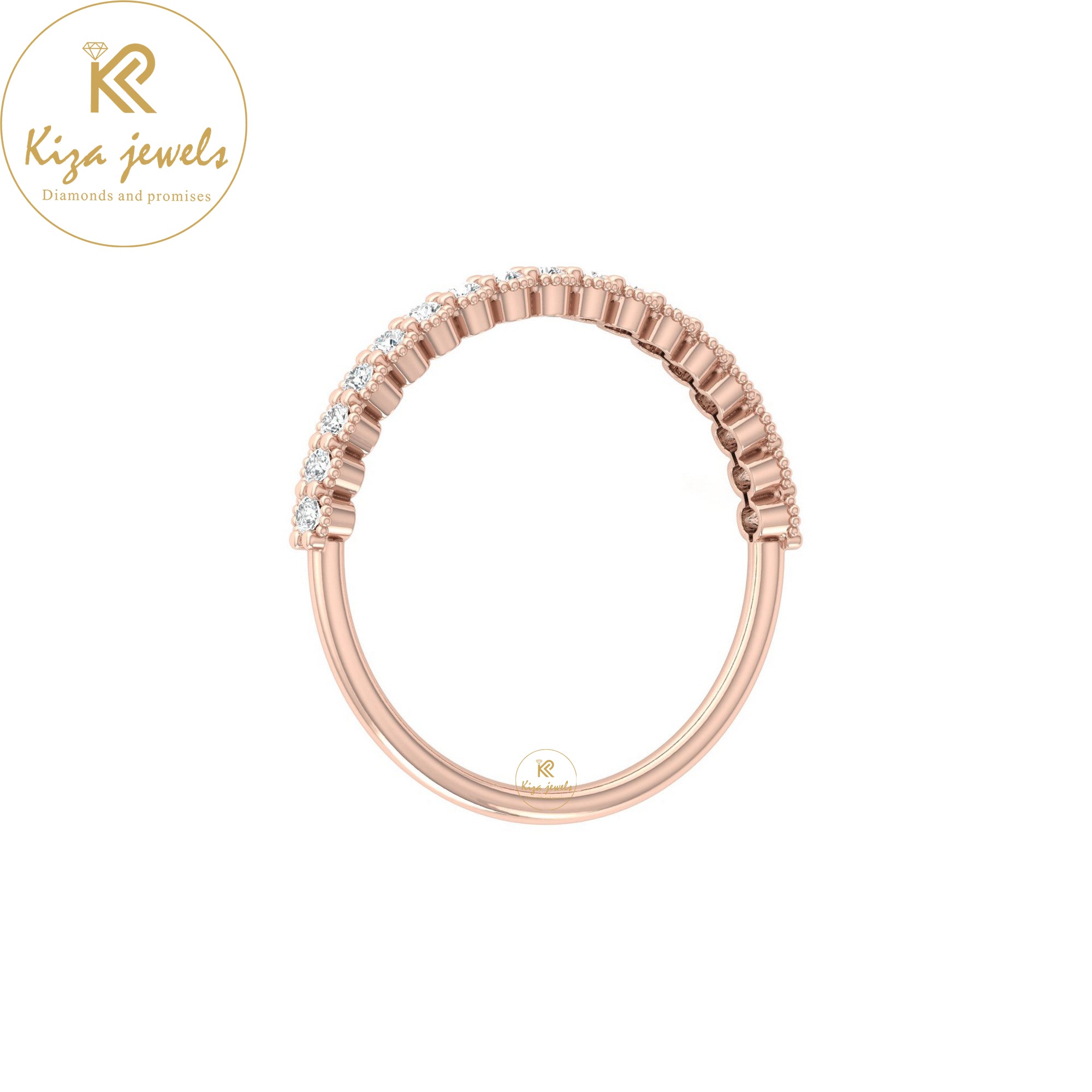 0.19 TDW Round Cut Minimalist Diamond Ring