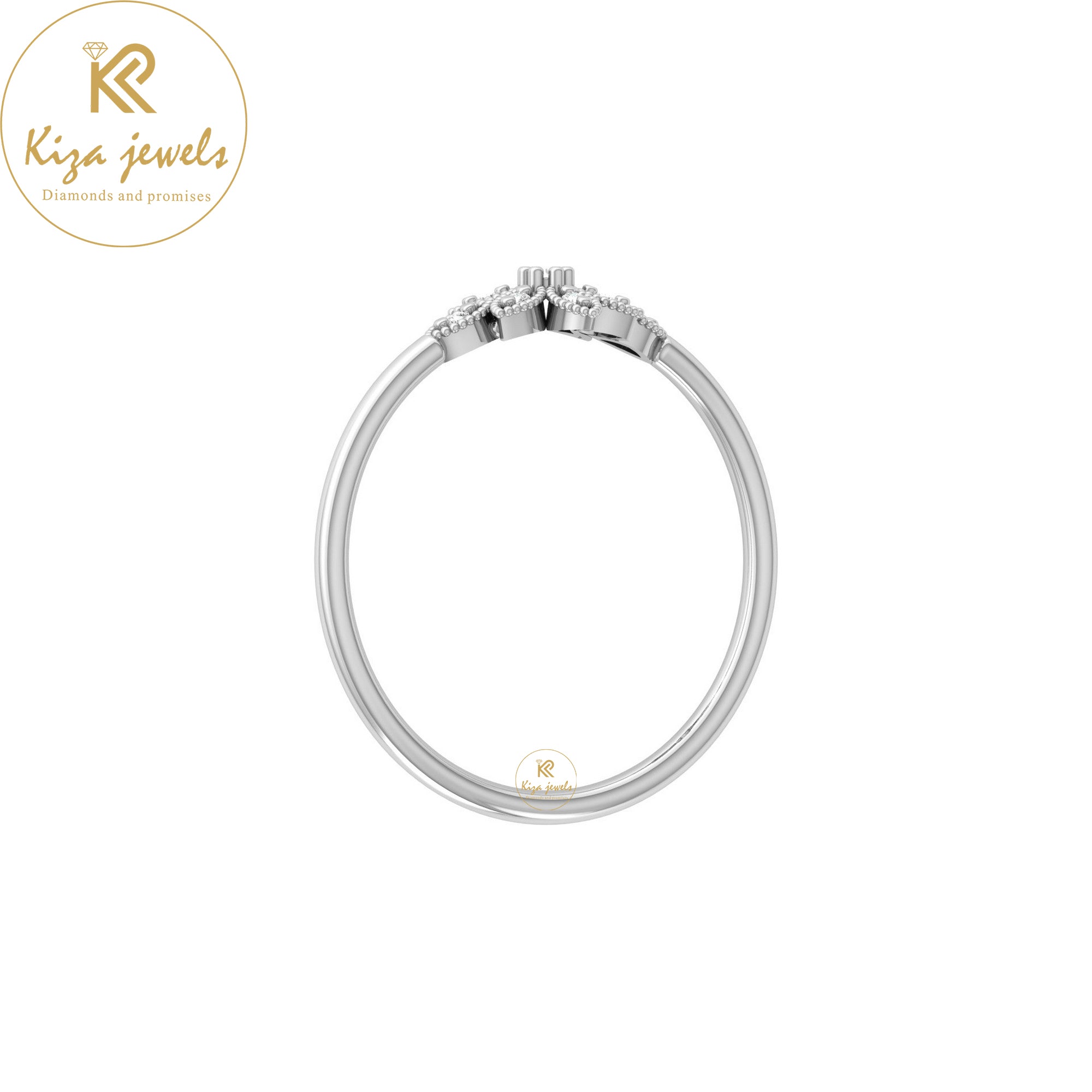 0.04 TDW Round Cut Minimalist Diamond Ring