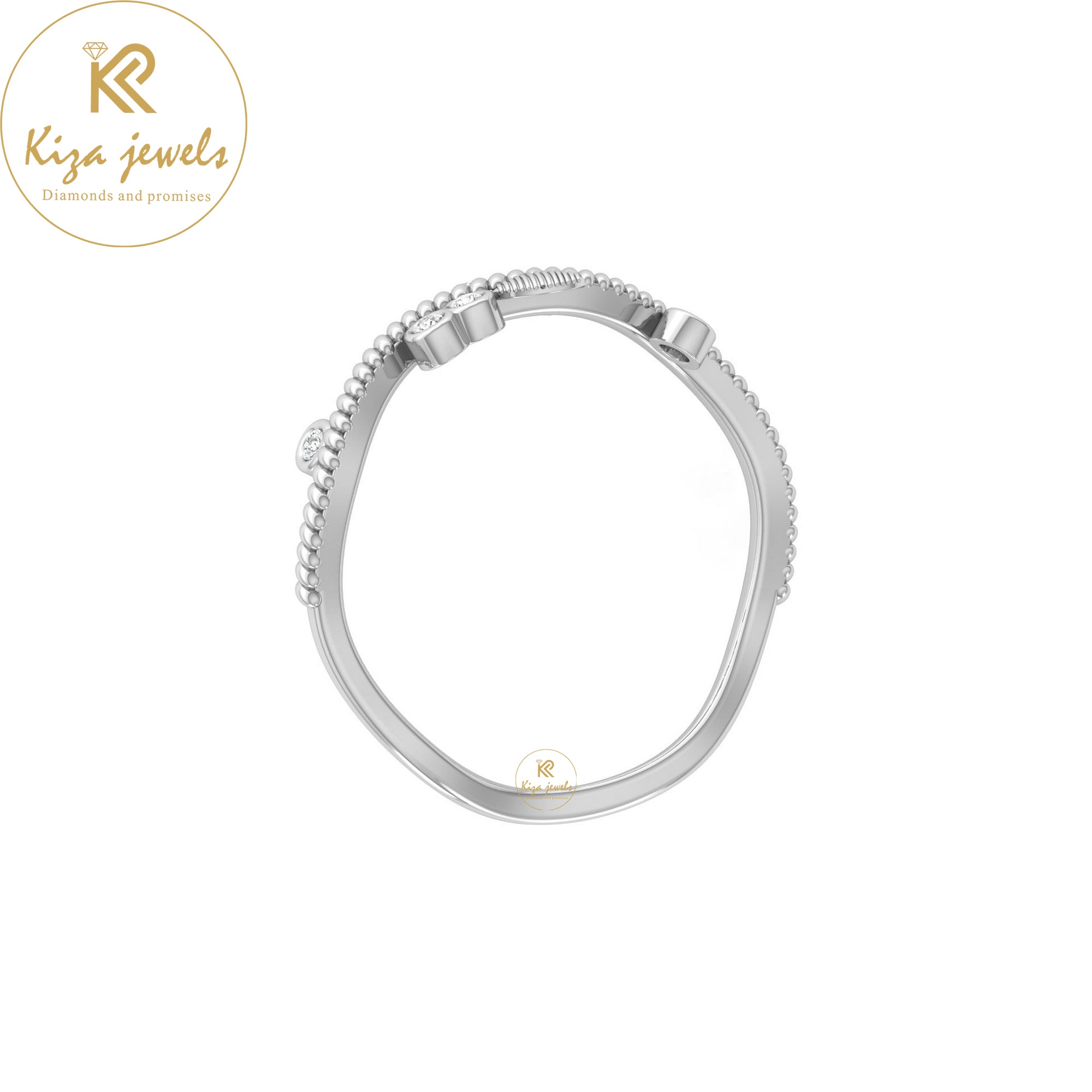 0.04 TDW Round Cut Minimalist Diamond Ring