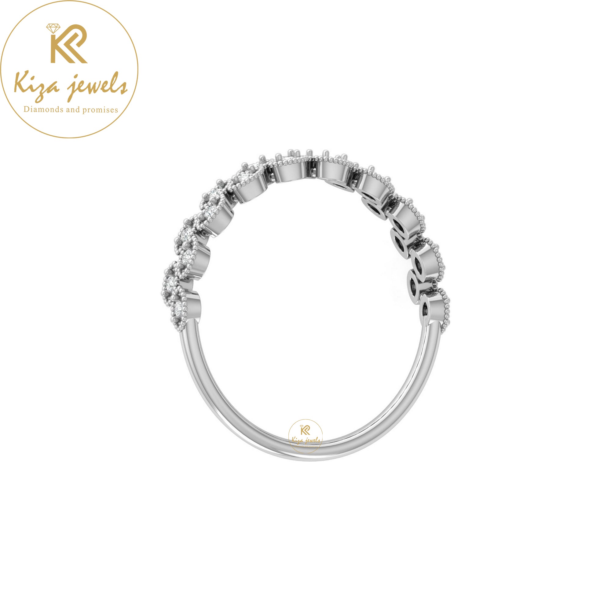 0.07 TDW Round Cut Minimalist Diamond Ring