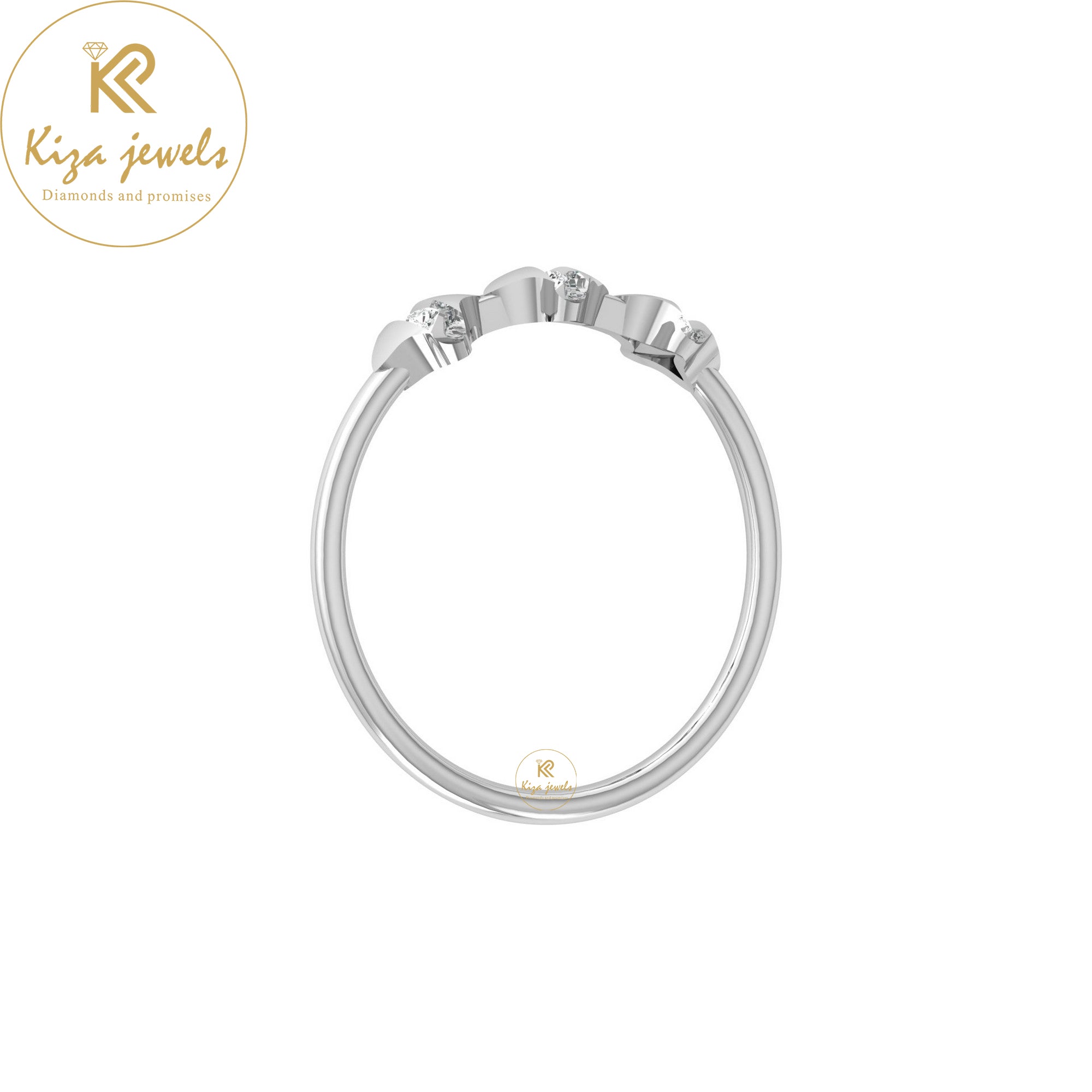 0.05 TDW Round Cut Minimalist Diamond Ring