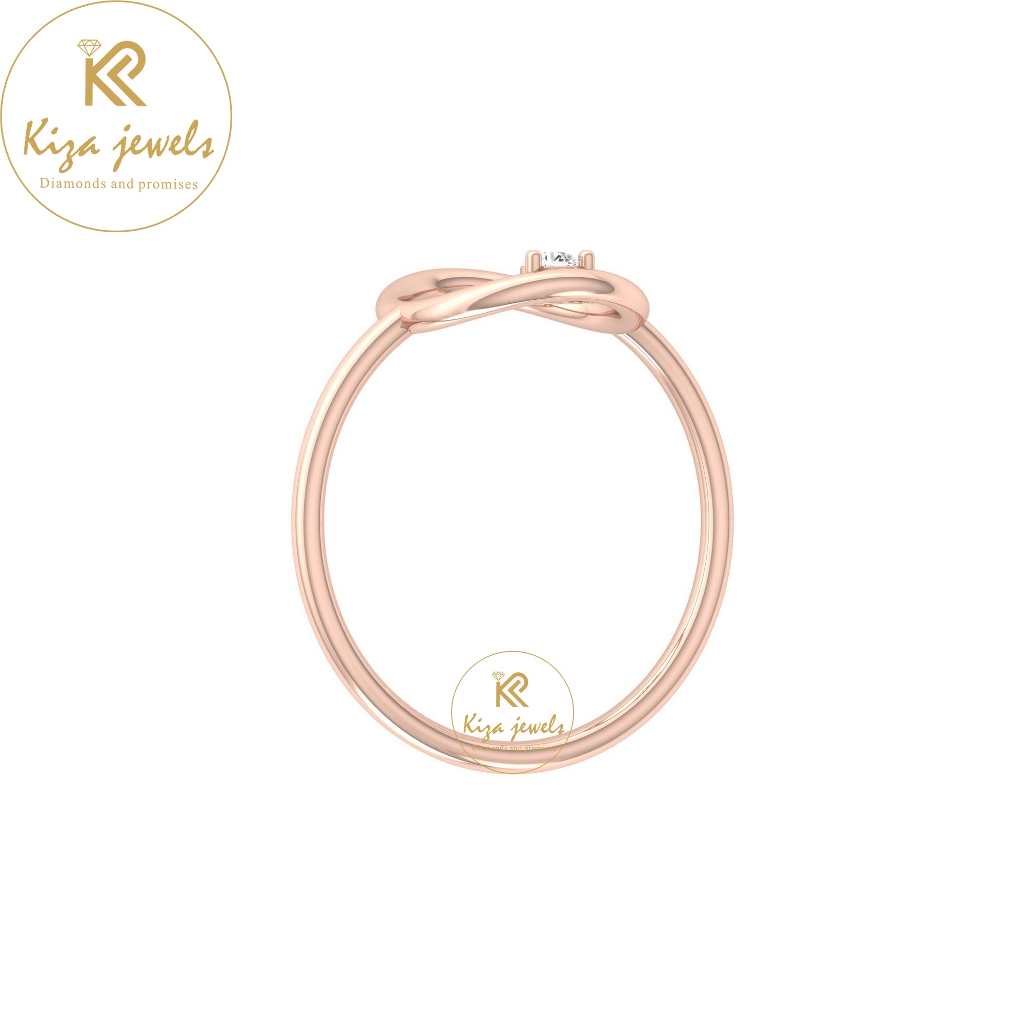 0.04 TDW Round Cut Minimalist Diamond Ring