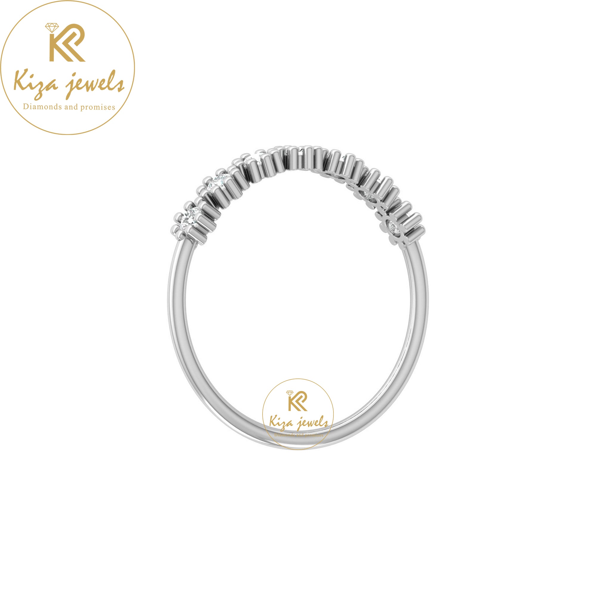 0.21 TDW Round Cut Minimalist Diamond Ring