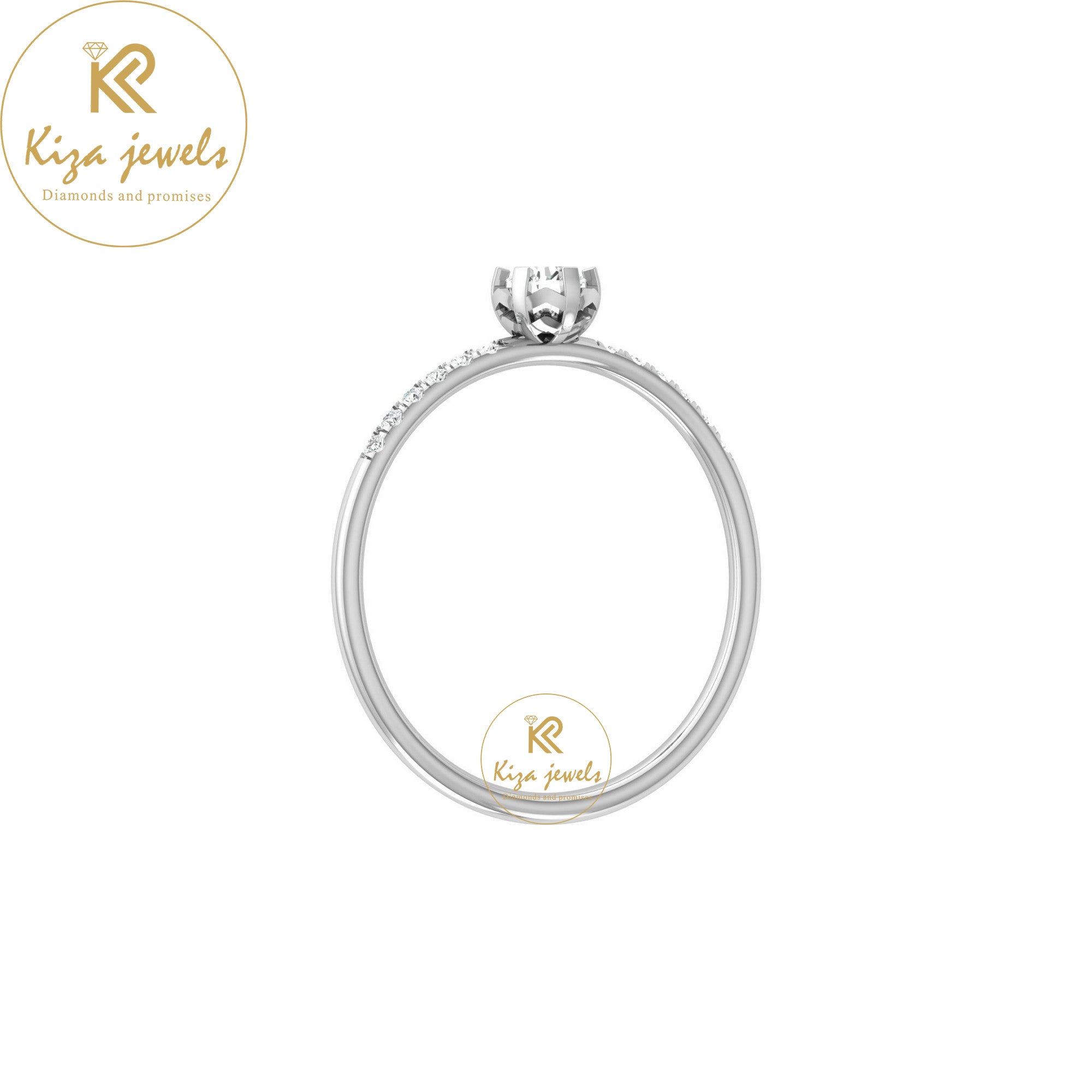 0.19 TDW Round Cut Minimalist Diamond Ring