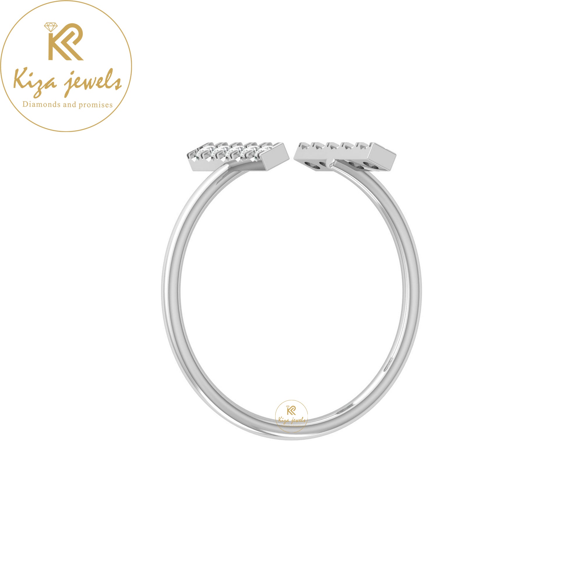 0.13 TDW Round Cut Minimalist Diamond Ring