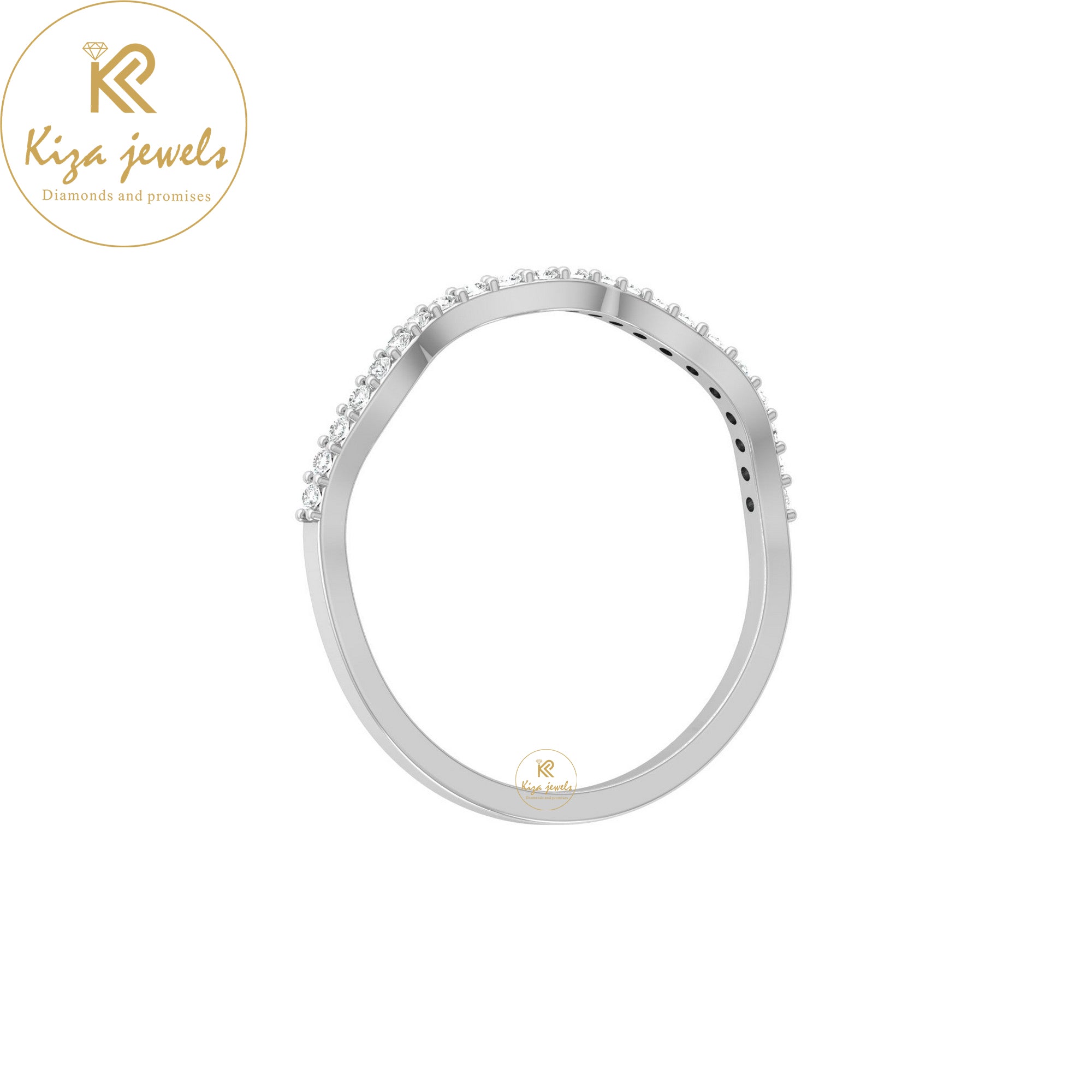 0.11 TDW Round Cut Minimalist Diamond Ring