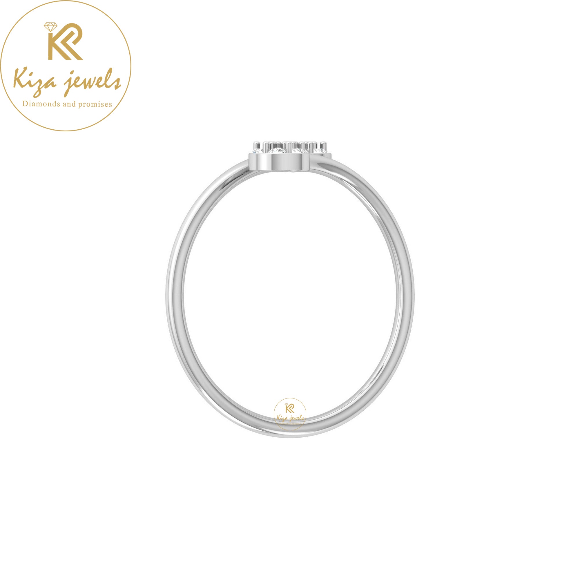 0.10 TDW Round Cut Minimalist Diamond Ring