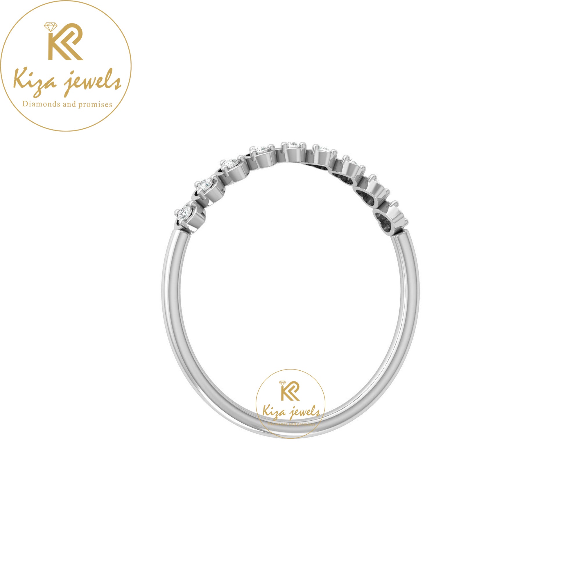 0.06 TDW Round Cut Minimalist Diamond Ring