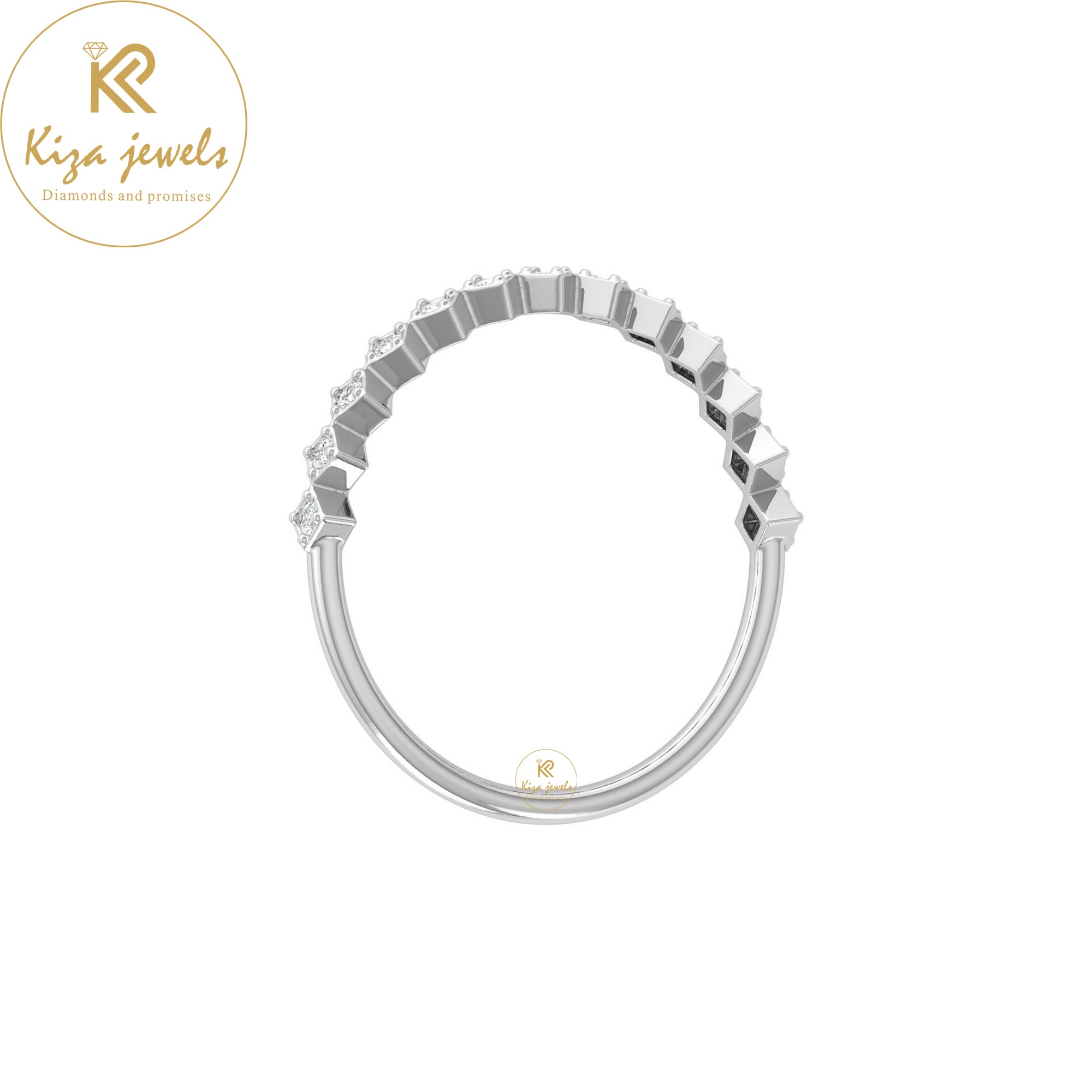 0.11 TDW Round Cut Minimalist Diamond Ring