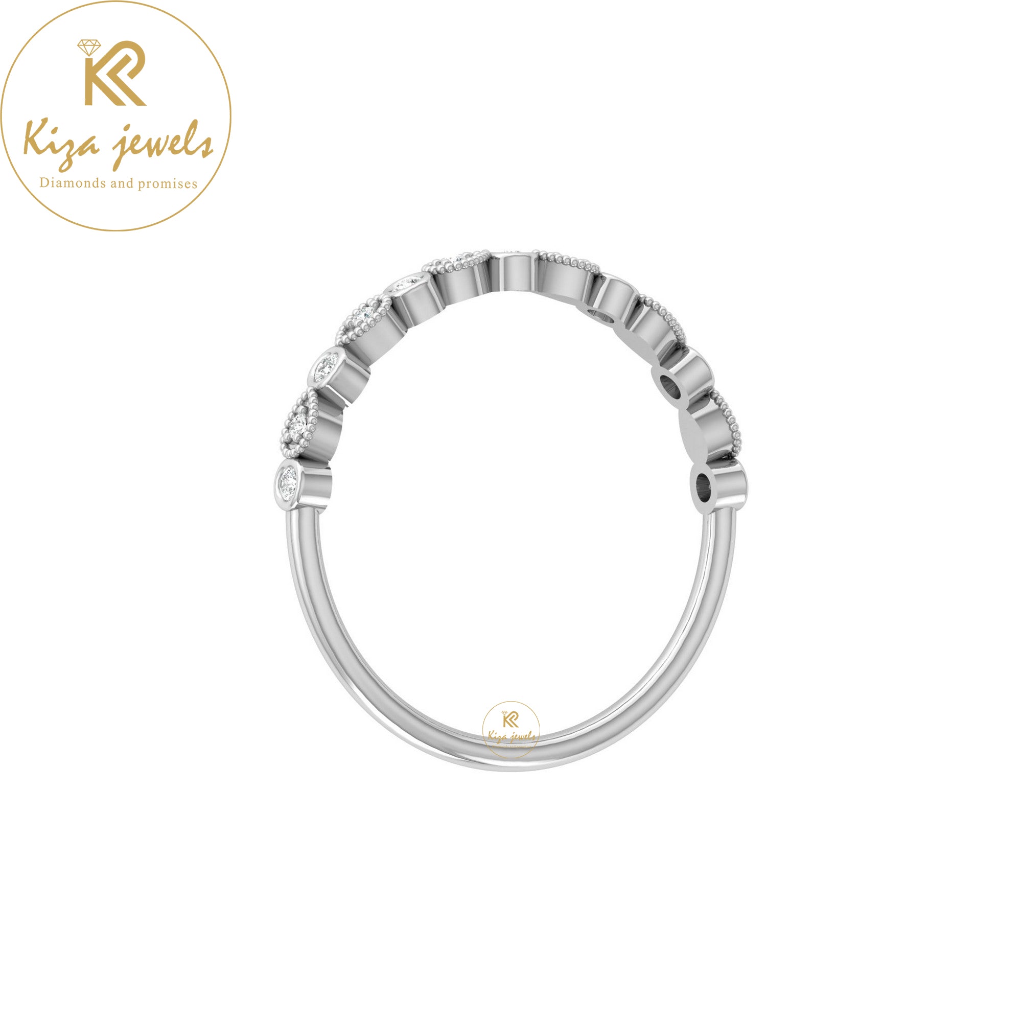 0.08 TDW Round Cut Minimalist Diamond Ring