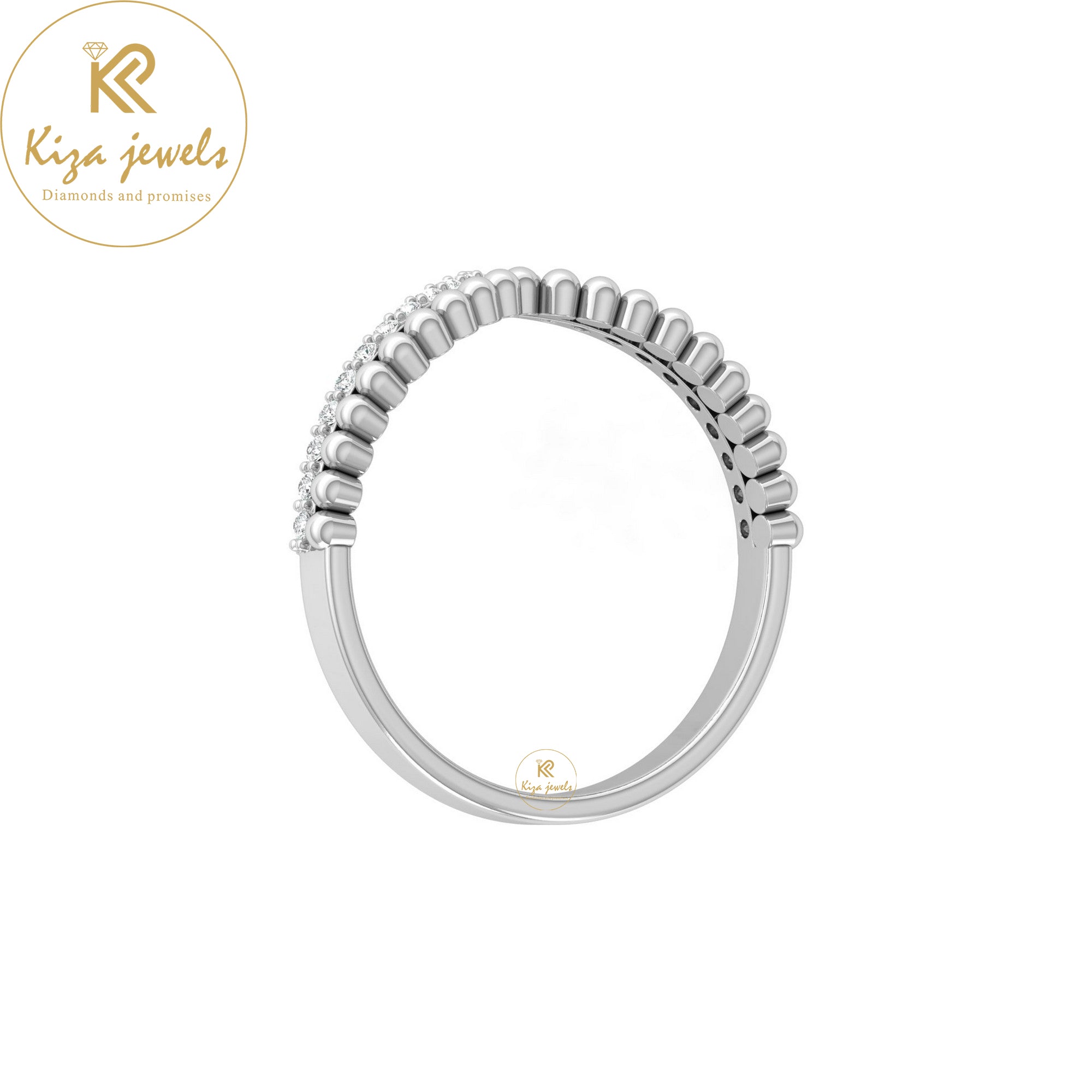 0.11 TDW Round Cut Minimalist Diamond Ring