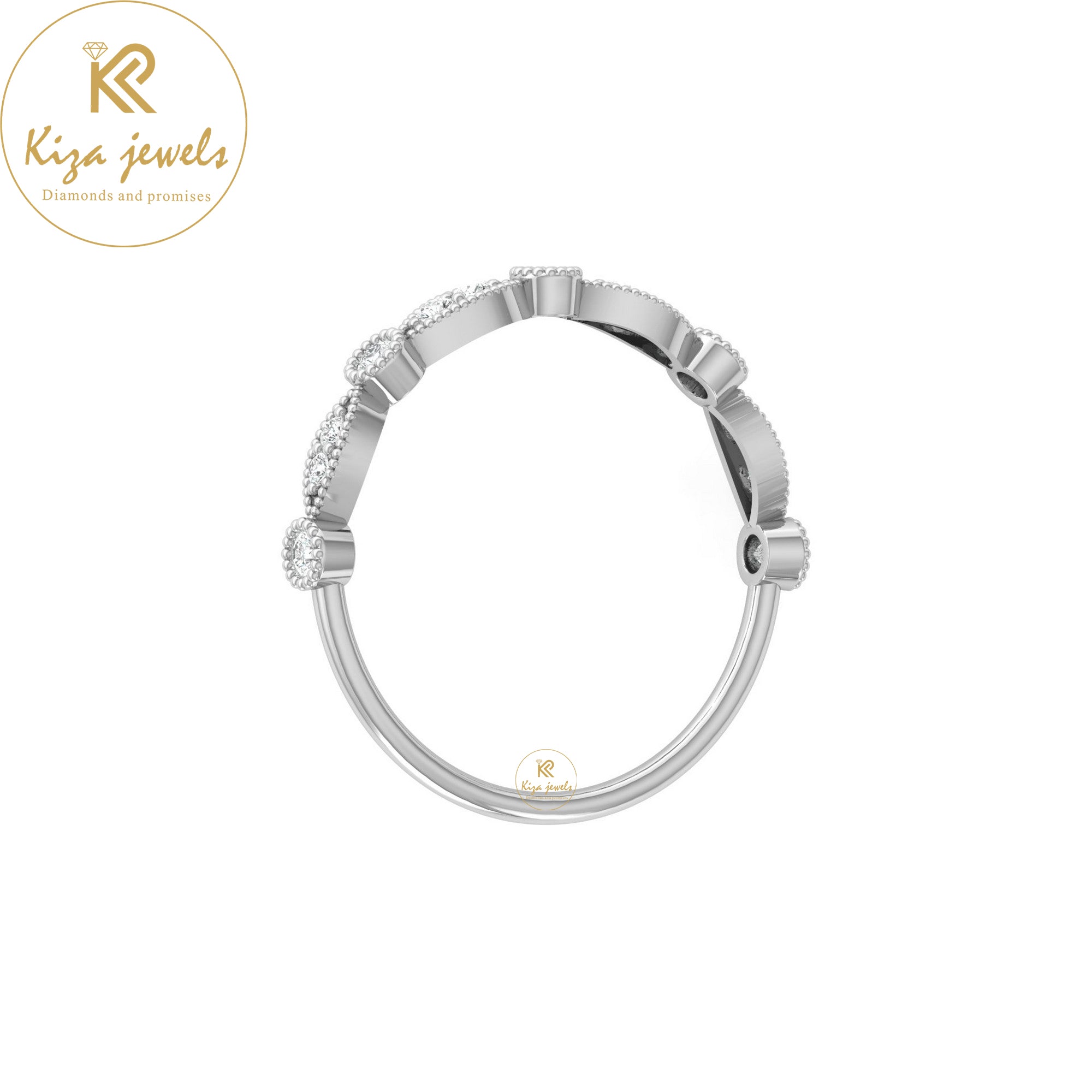 0.17 TDW Round Cut Minimalist Diamond Ring