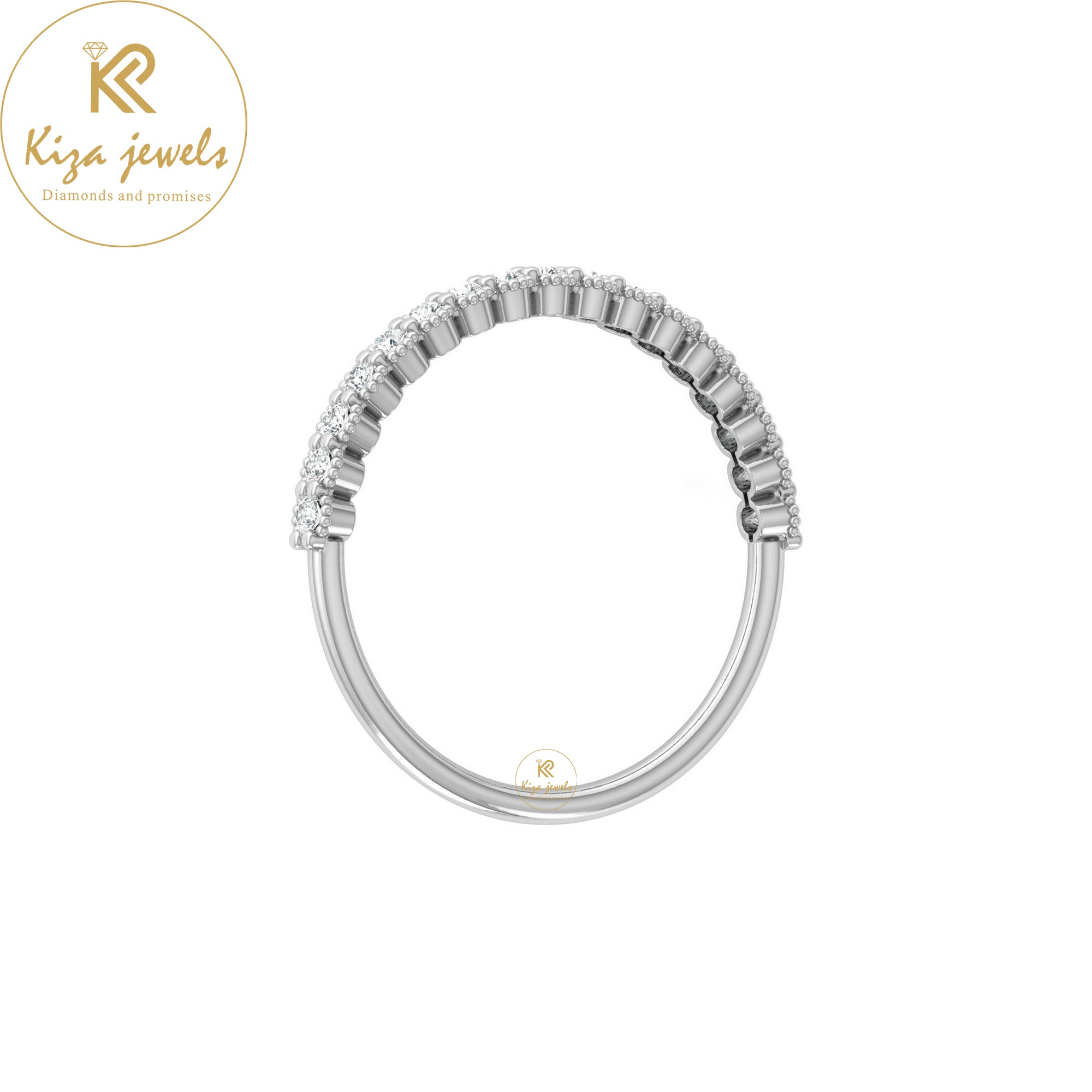 0.19 TDW Round Cut Minimalist Diamond Ring