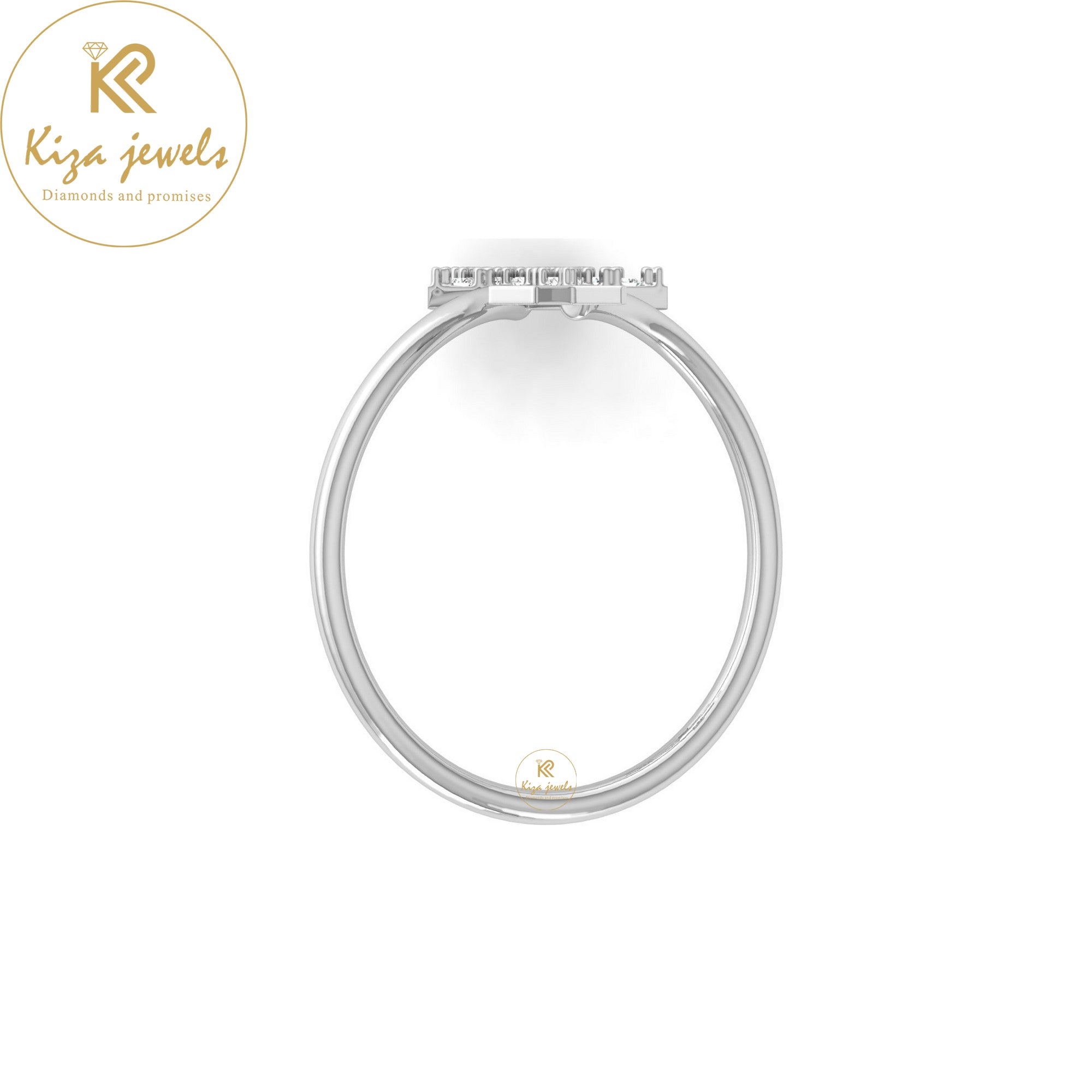 0.09 TDW Round Cut Minimalist Diamond Ring