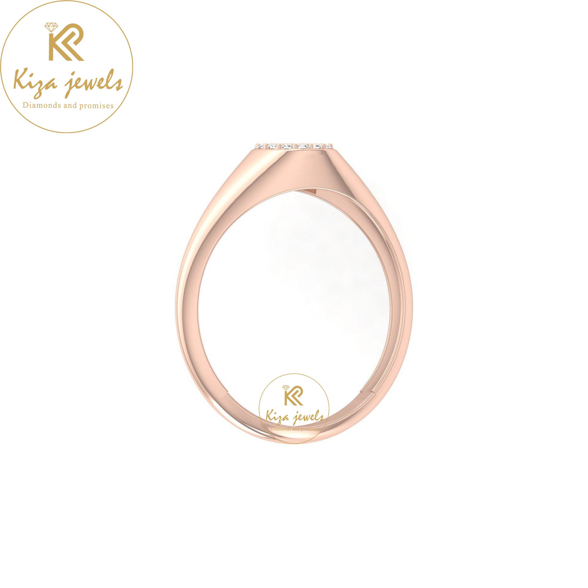 0.088 TDW Round Cut Women's Minimalist Diamond Ring