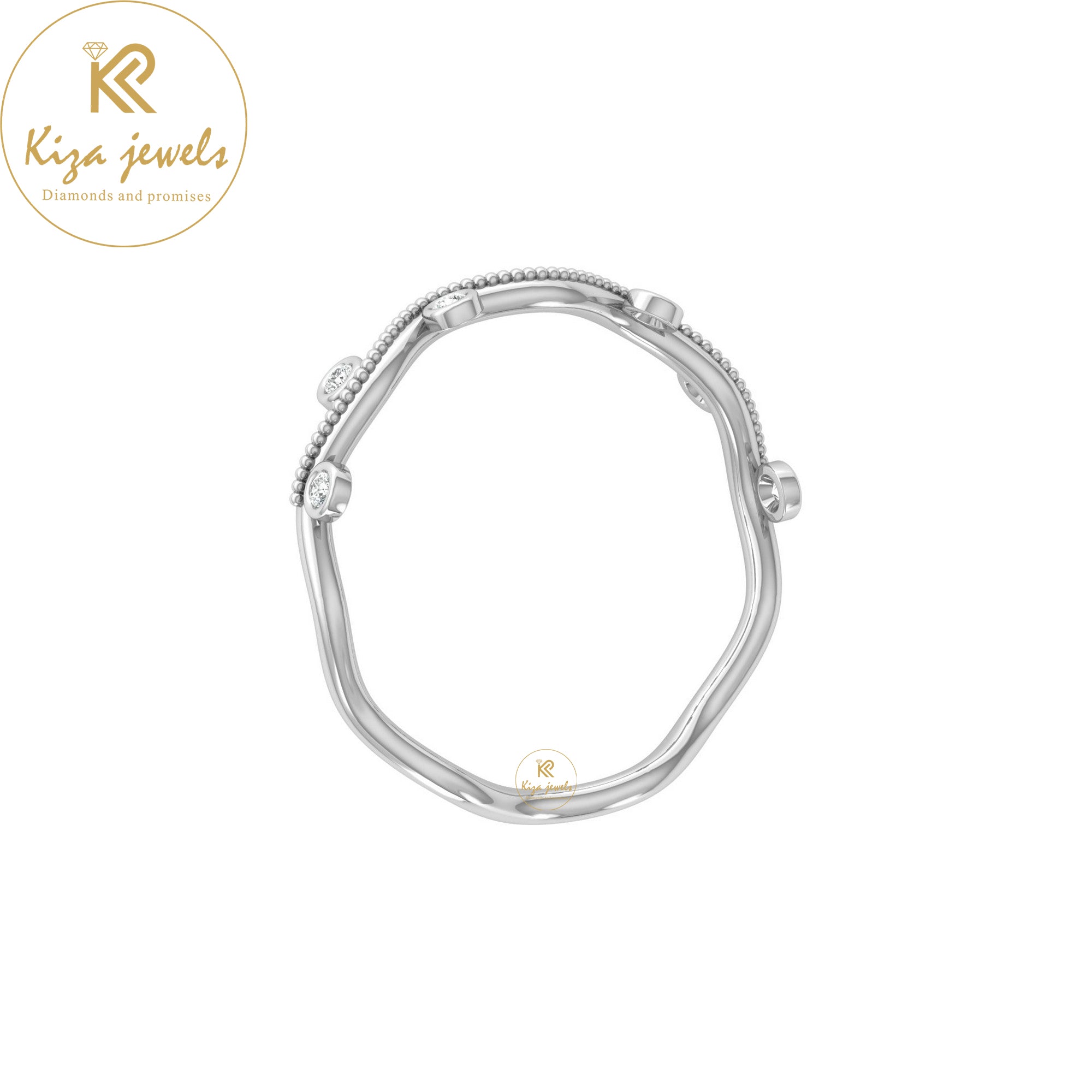 0.06 TDW Round Cut Minimalist Diamond Ring