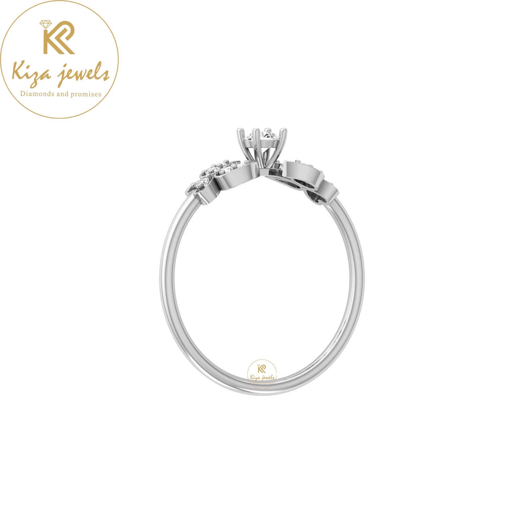 0.17 TDW Round Cut Minimalist Diamond Ring