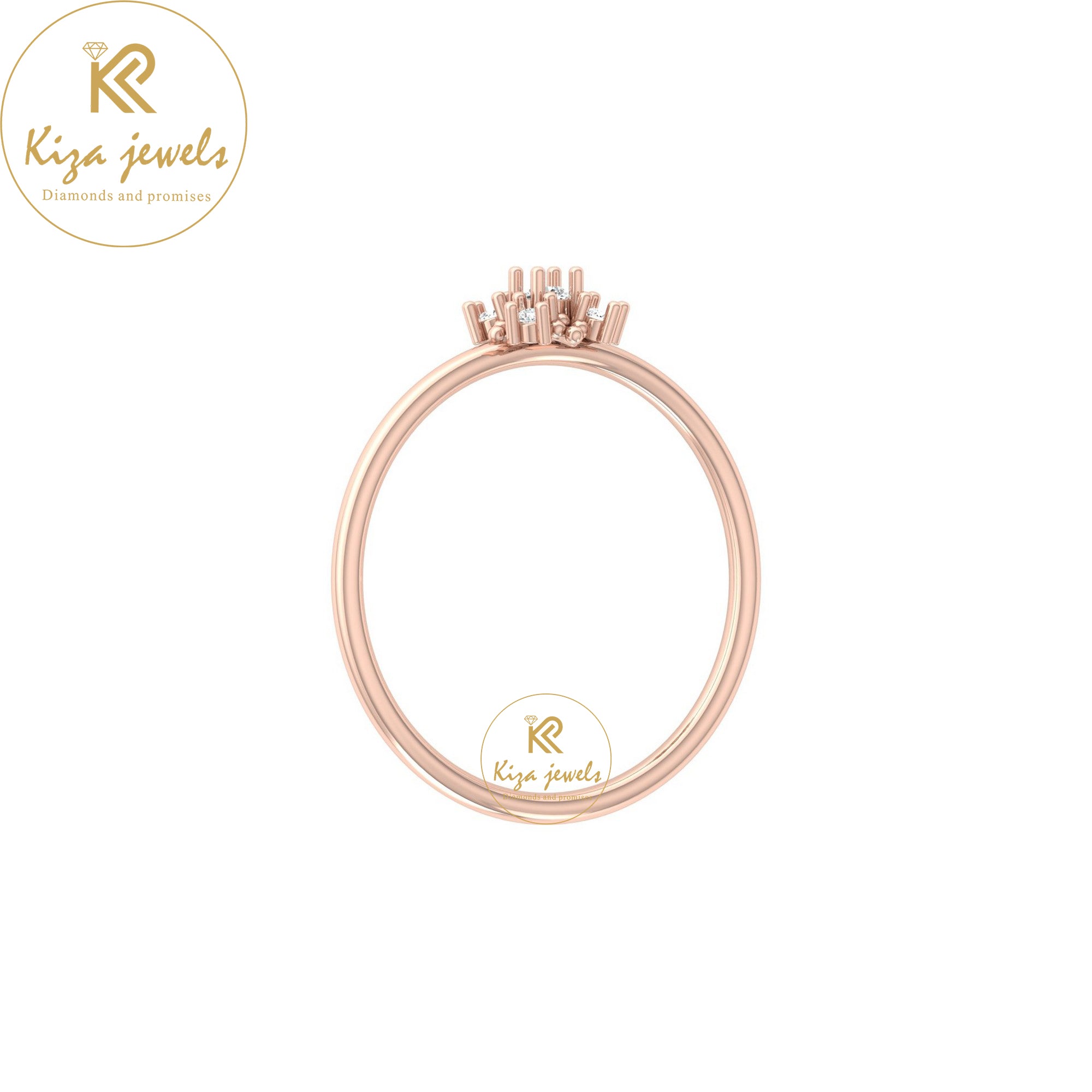 0.06 TDW Round Cut Minimalist Diamond Ring