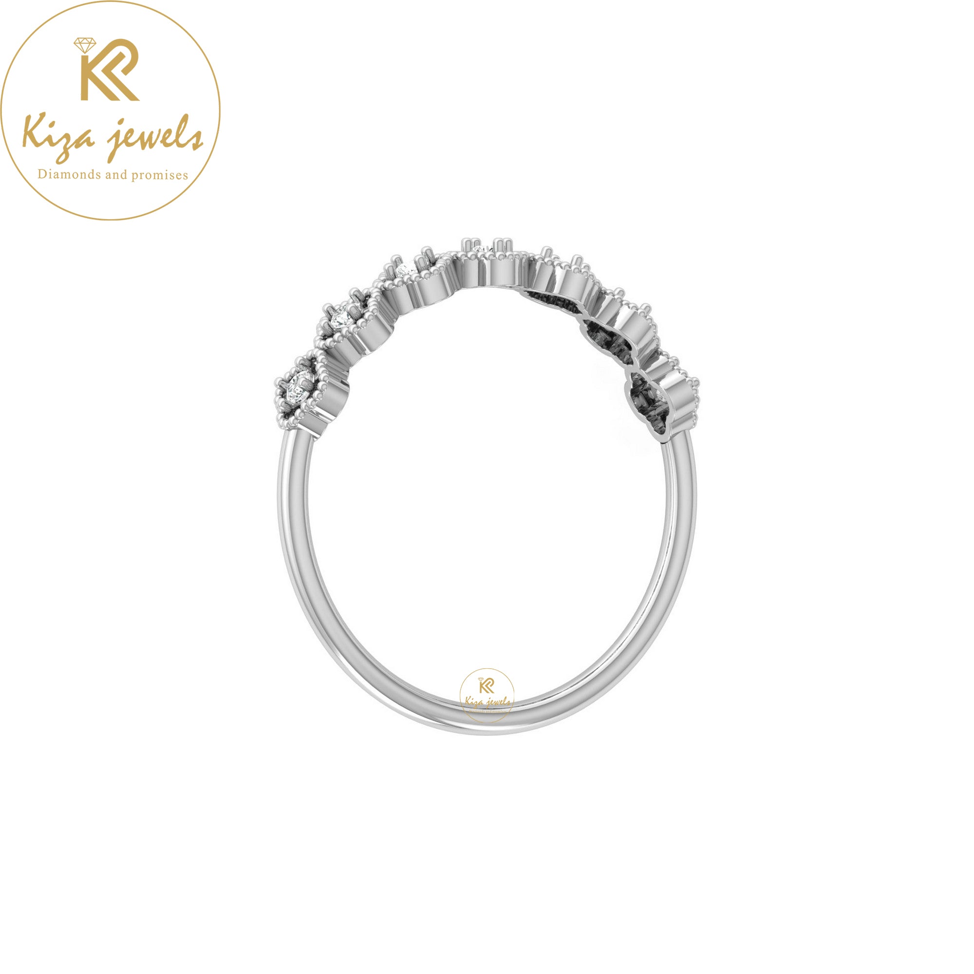 0.09 TDW Round Cut Minimalist Diamond Ring