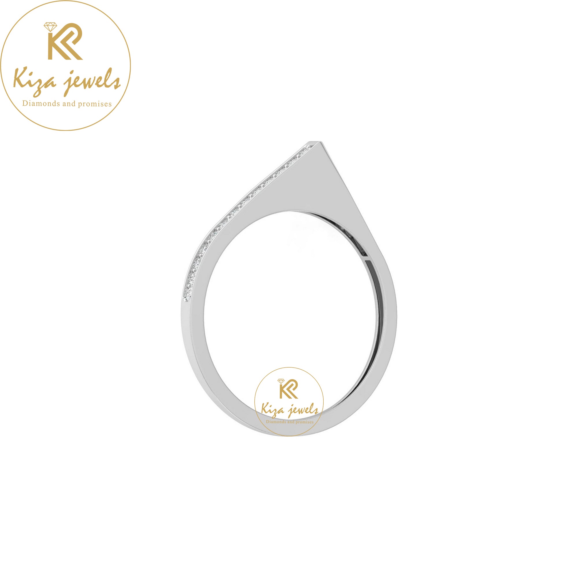 0.12 TDW Round Cut Minimalist Diamond Ring