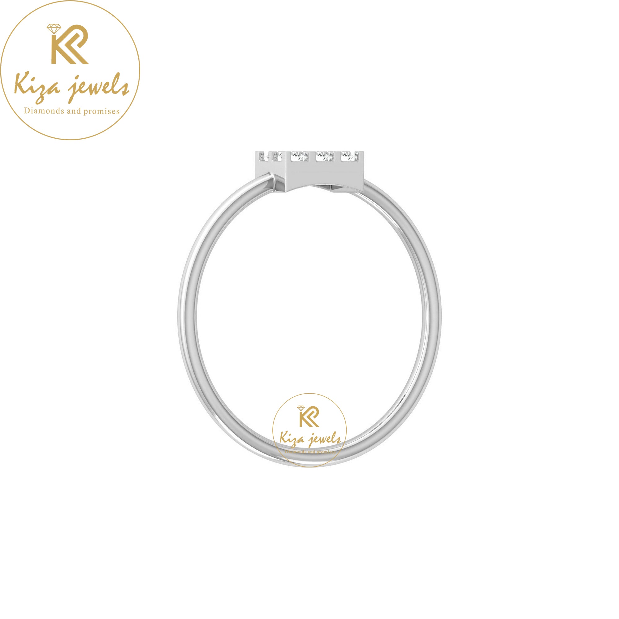 0.11 TDW Round Cut Minimalist Diamond Ring