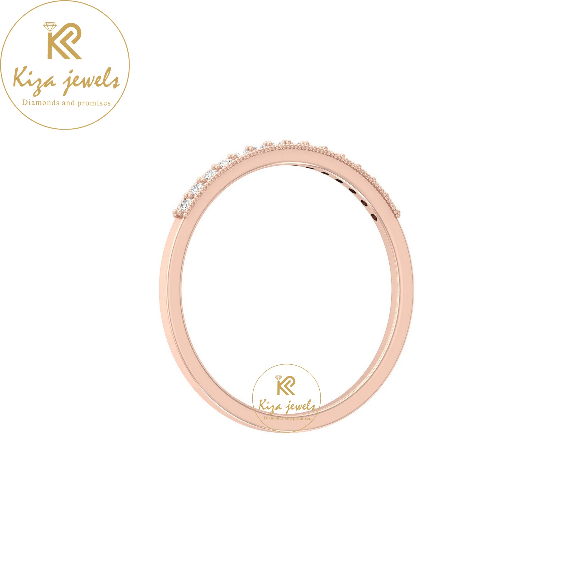 0.09 TDW Round Cut Minimalist Diamond Ring