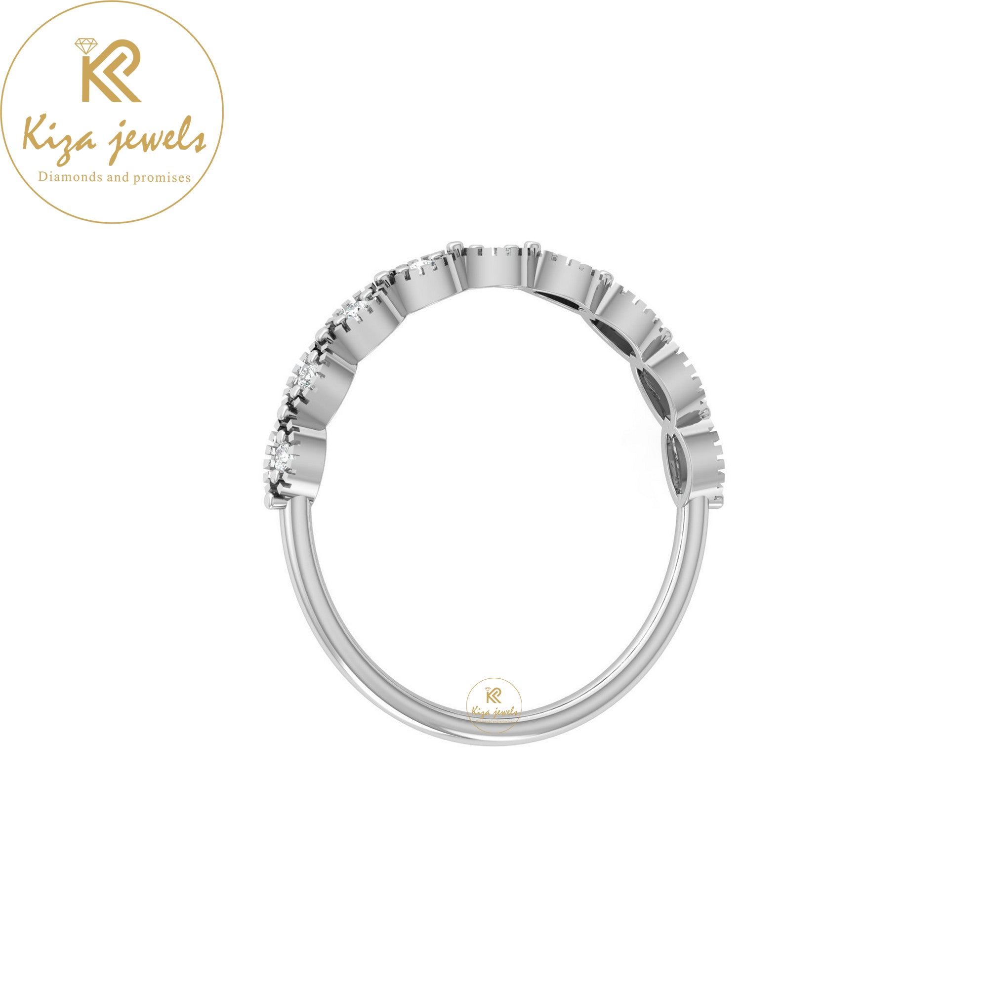 0.06 TDW Round Cut Minimalist Diamond Ring