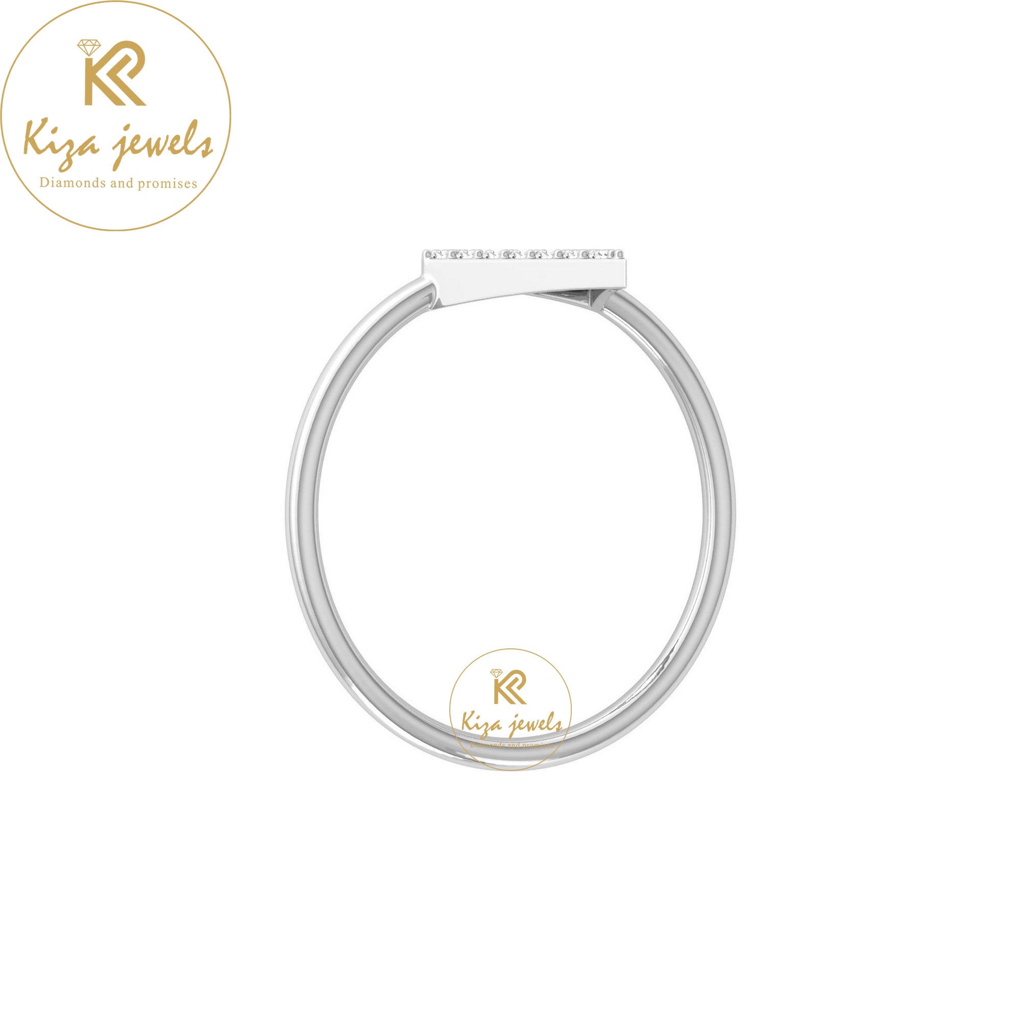 0.10 TDW Round Cut Minimalist Diamond Ring