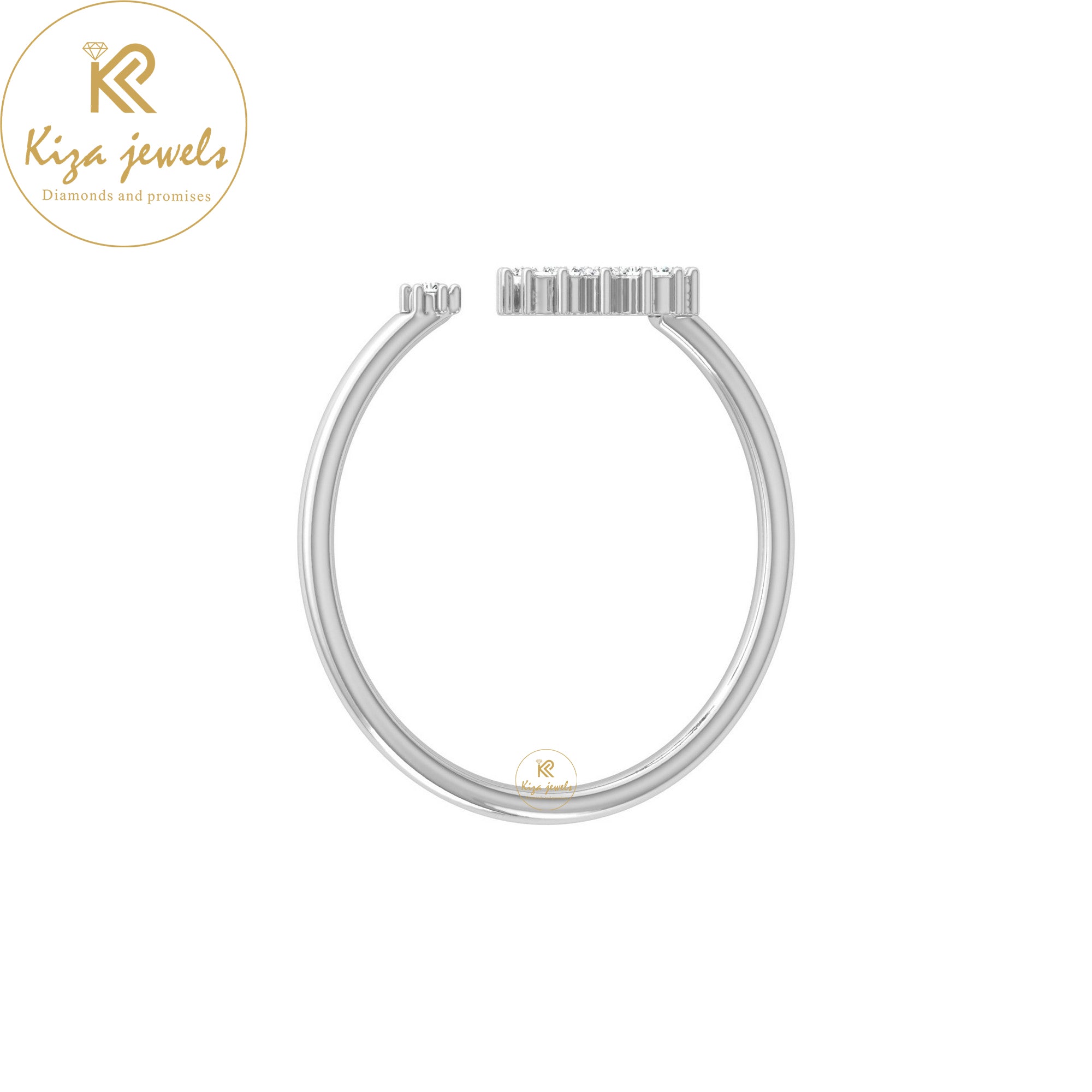 0.08 TDW Round Cut Minimalist Diamond Ring