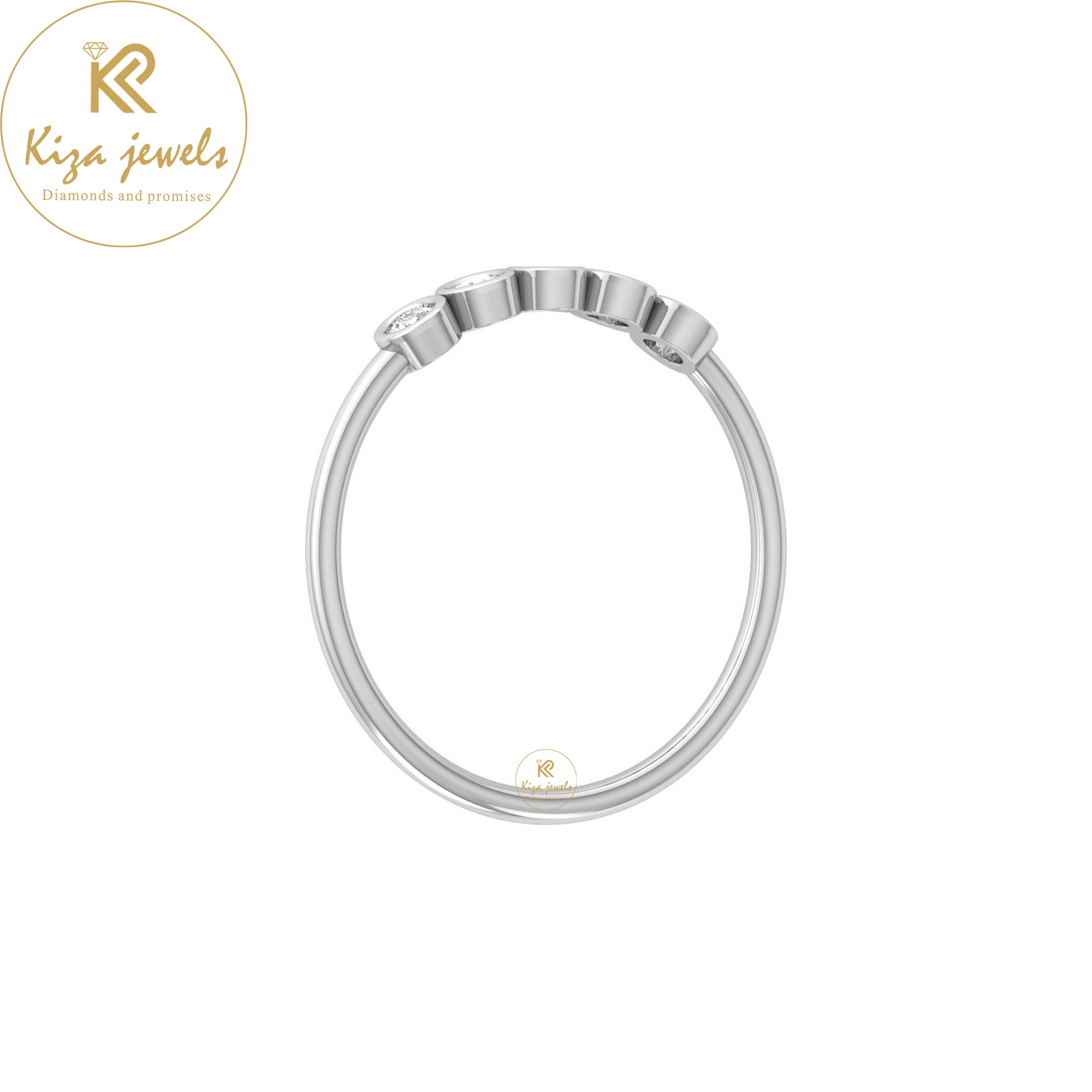 0.15 TDW Round Cut Minimalist Diamond Ring