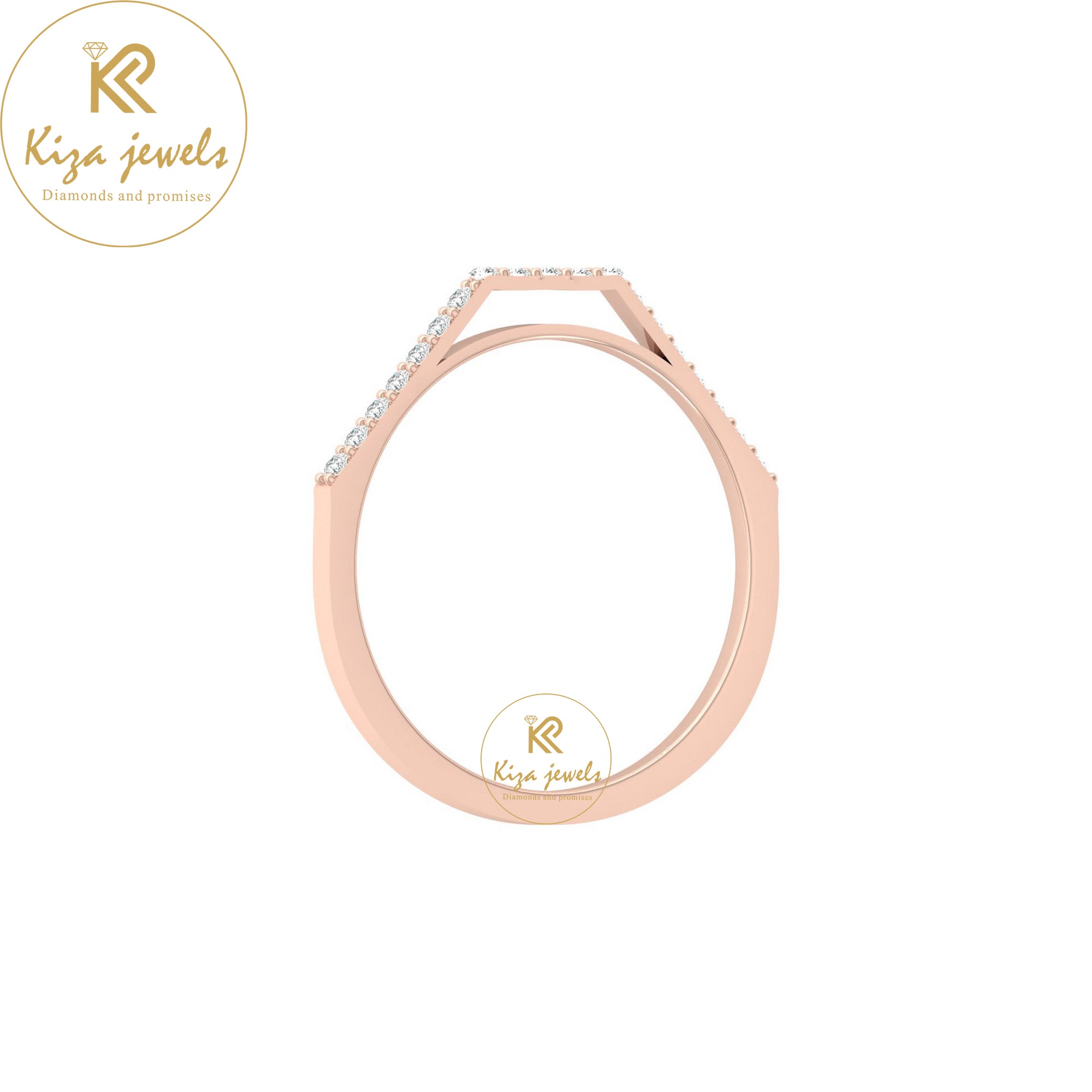 0.12 TDW Round Cut Minimalist Diamond Ring