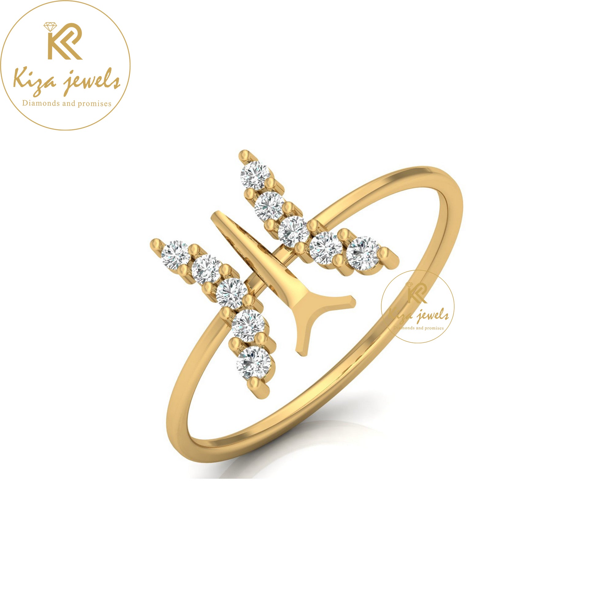 0.16 TDW Round Cut Minimalist Diamond Ring