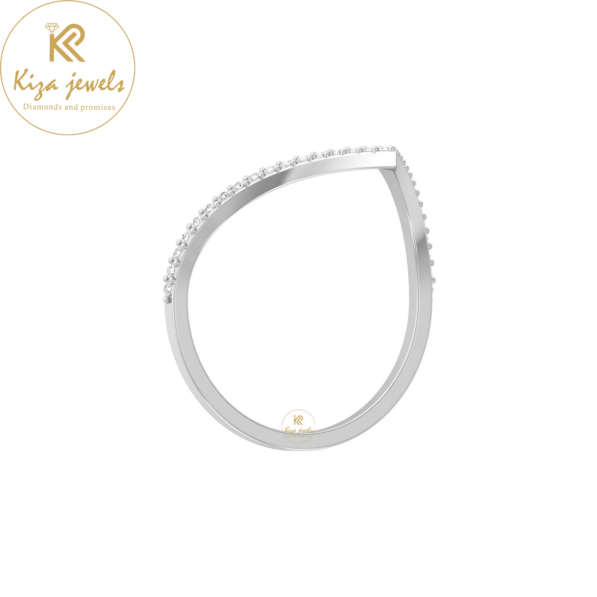 0.12 TDW Round Cut Minimalist Diamond Ring