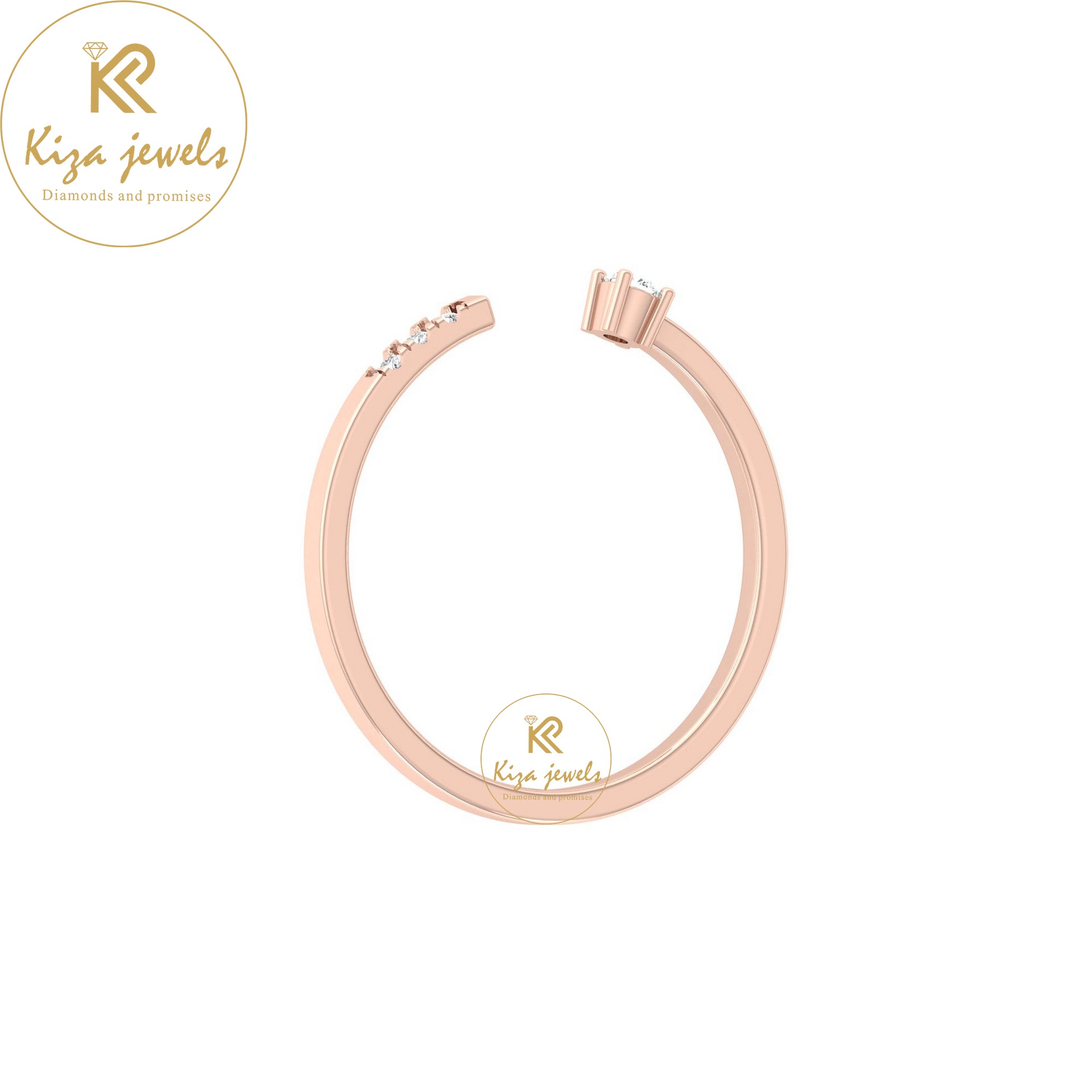 0.06 TDW Round Cut Minimalist Diamond Ring