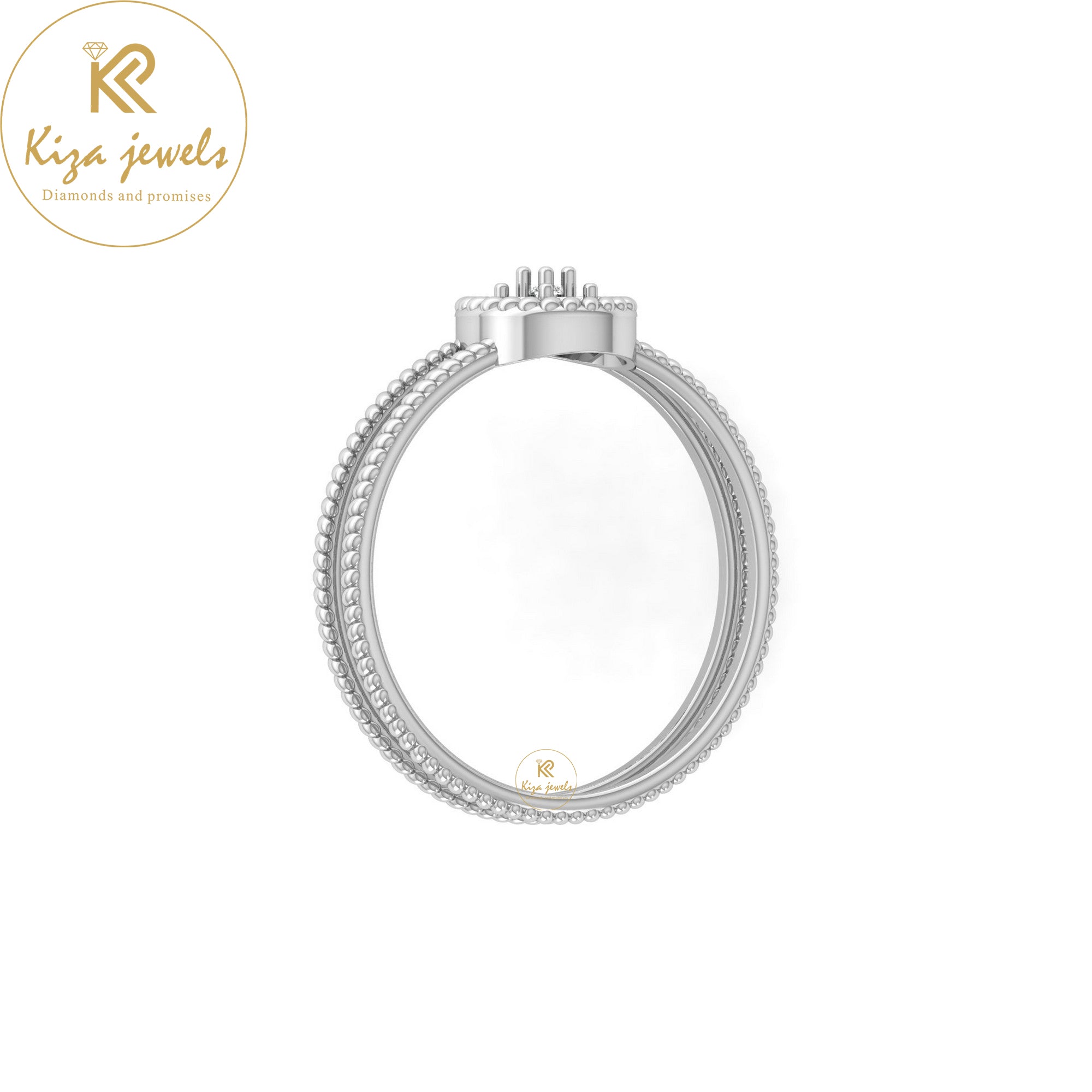 0.09 TDW Round Cut Minimalist Diamond Ring