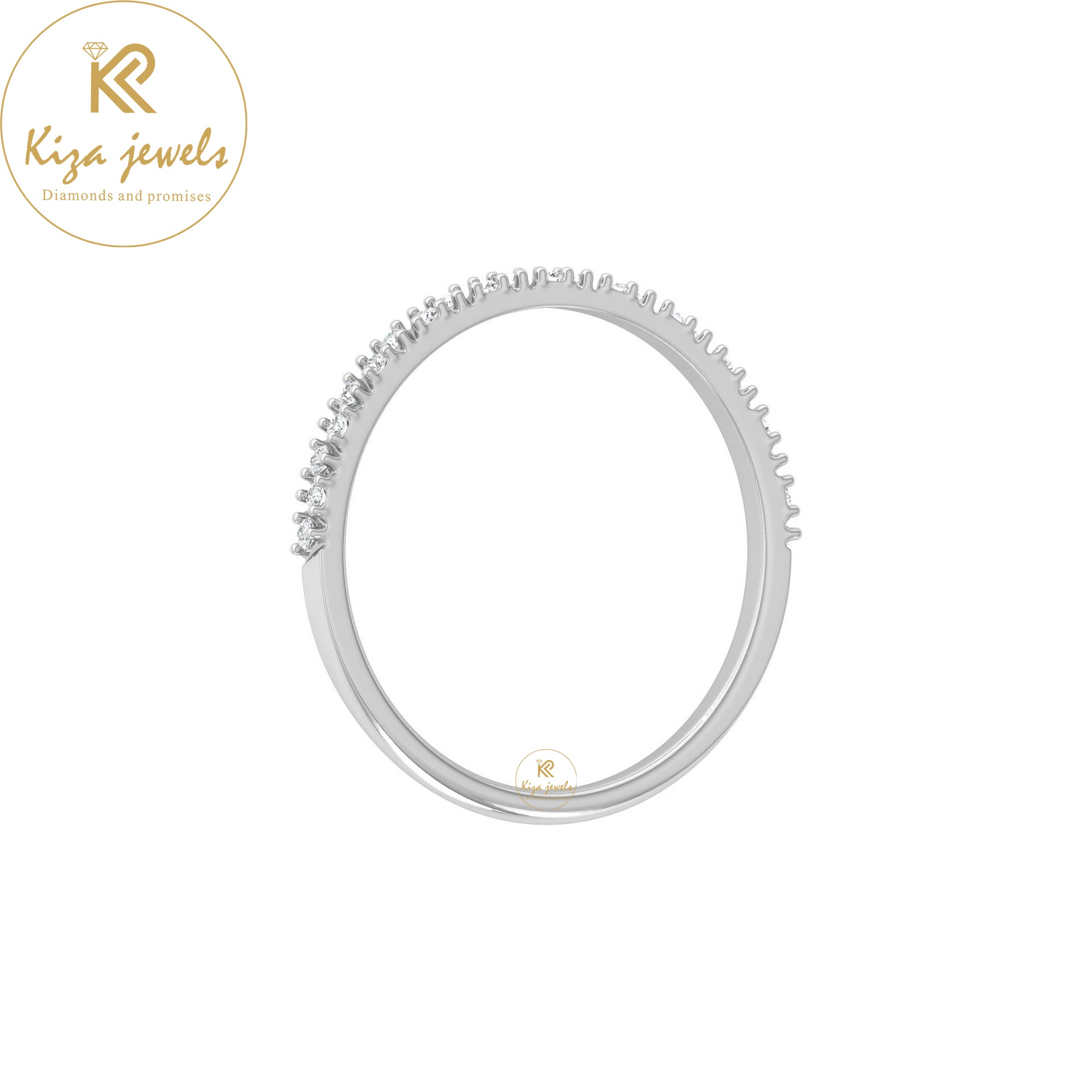 0.11 TDW Round Cut Minimalist Diamond Ring