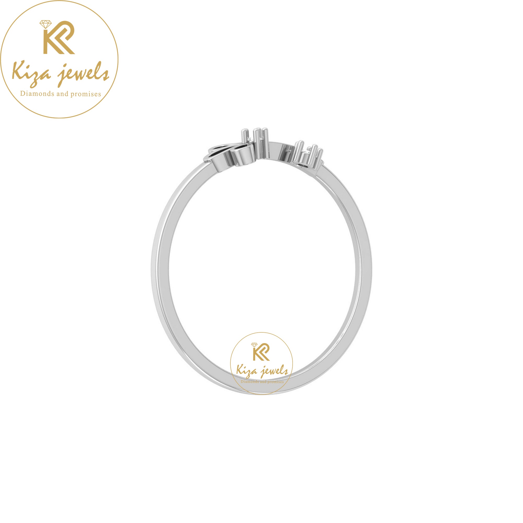 0.021 TDW Round Cut Minimalist Diamond Ring