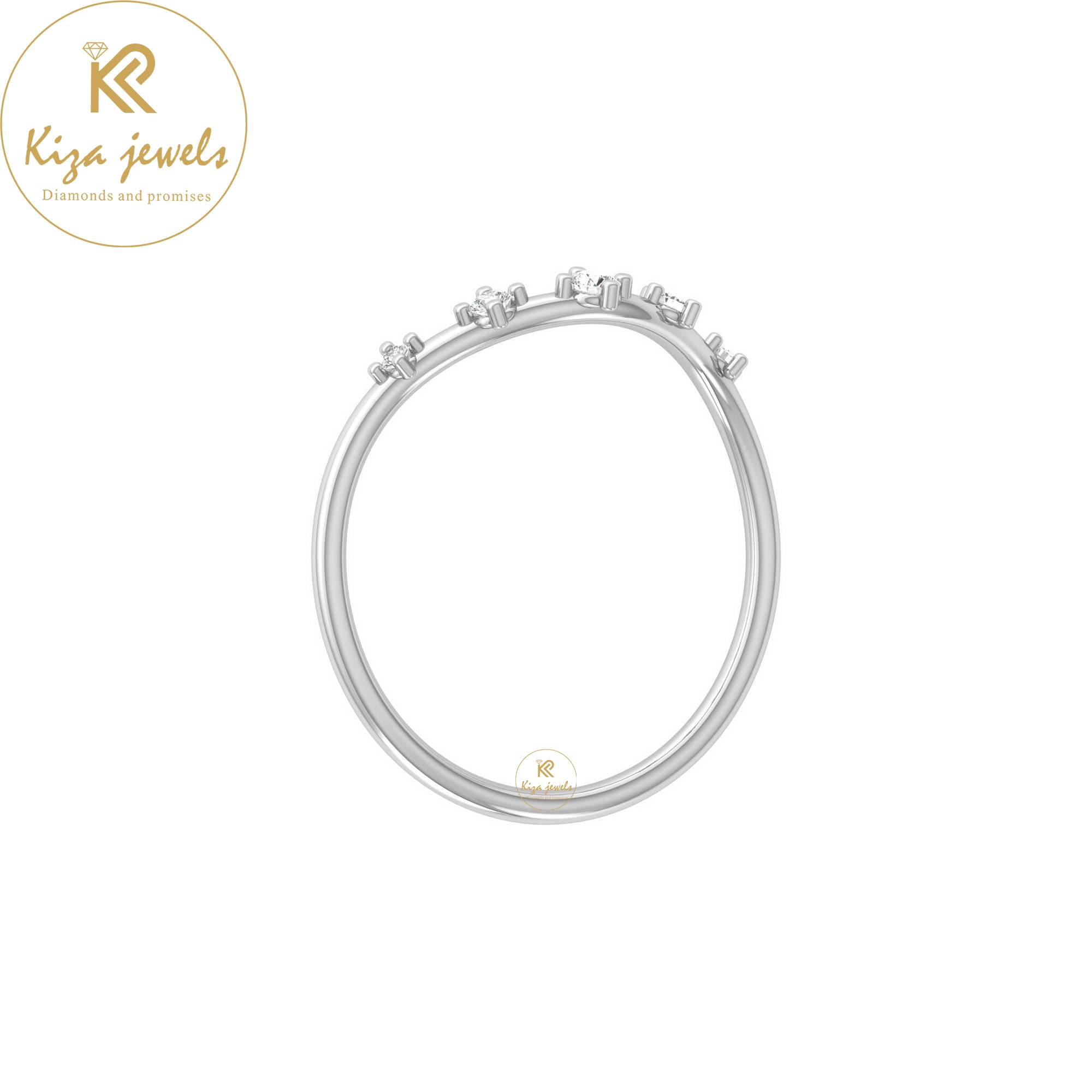 0.08 TDW Round Cut Minimalist Diamond Ring