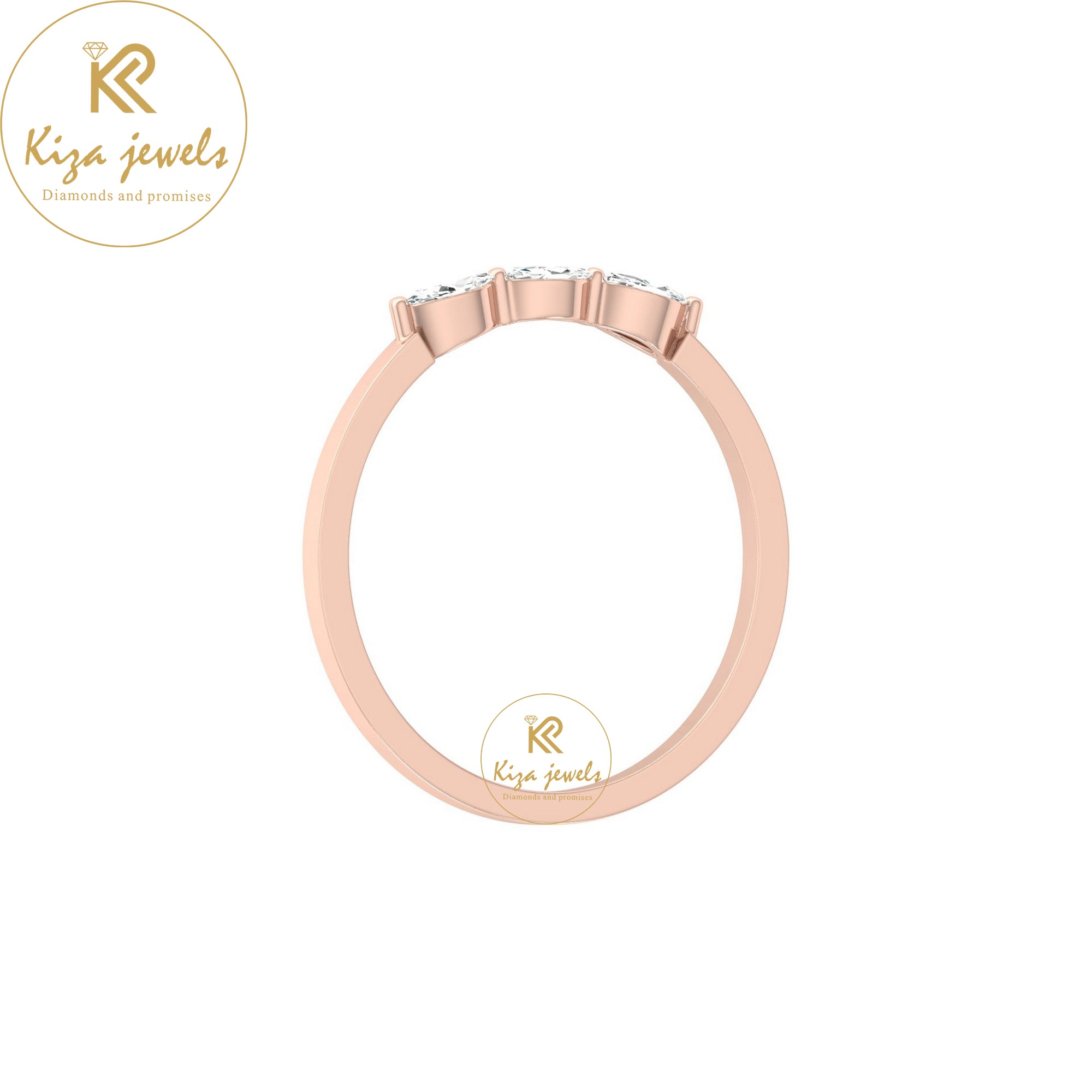 0.16 TDW Marquise Cut Minimalist Diamond Ring