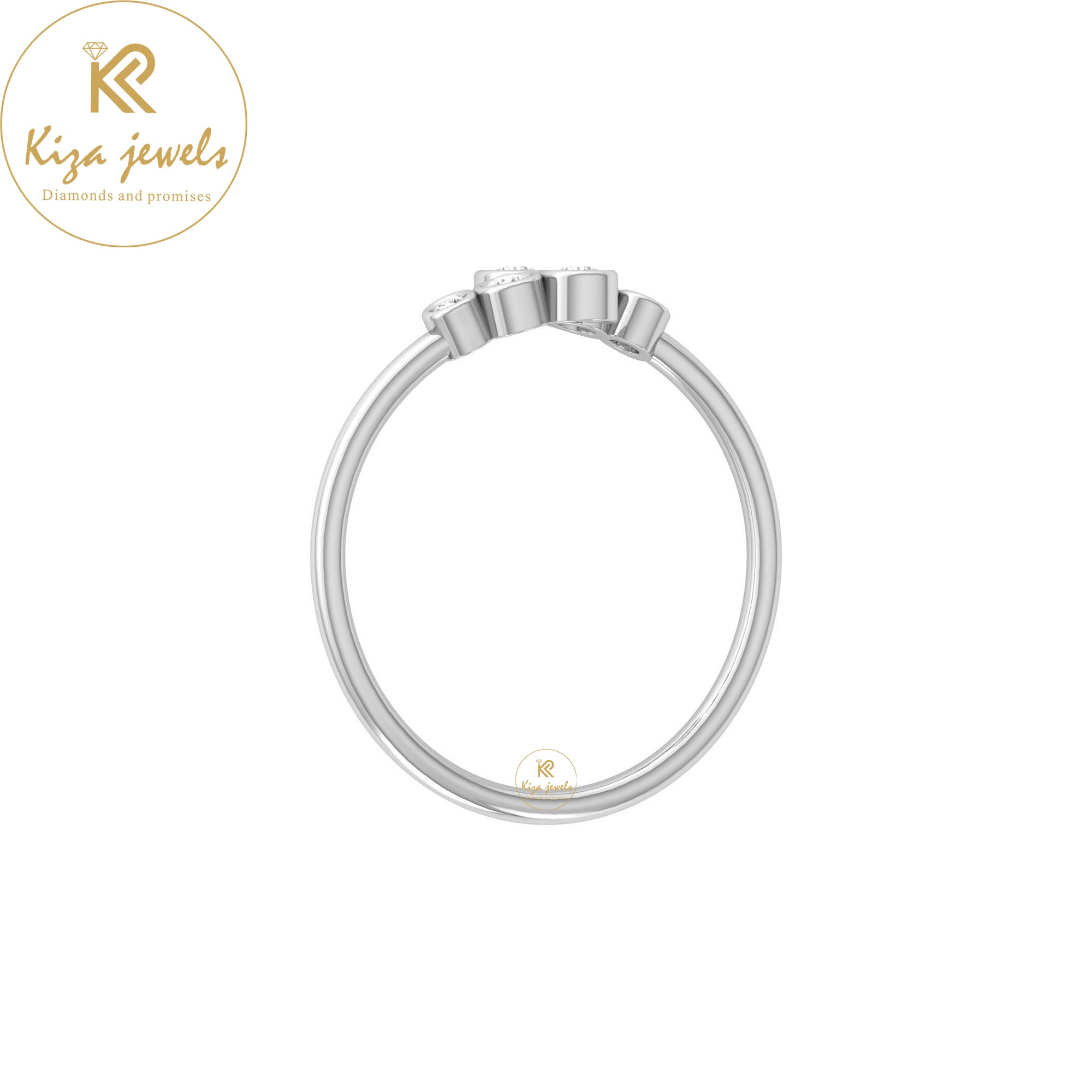 0.11 TDW Round Cut Minimalist Diamond Ring