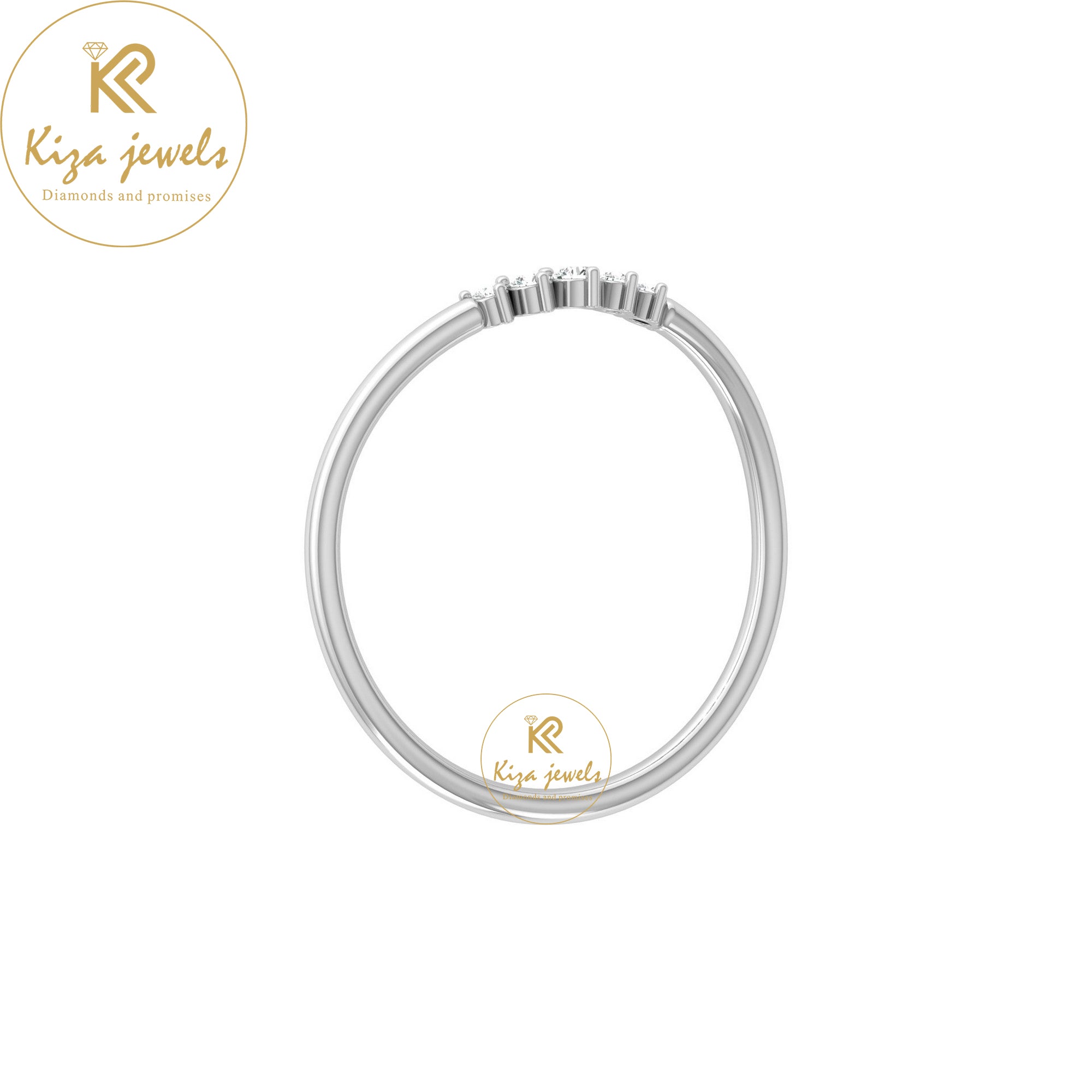 0.06 TDW Round Cut Minimalist Diamond Ring