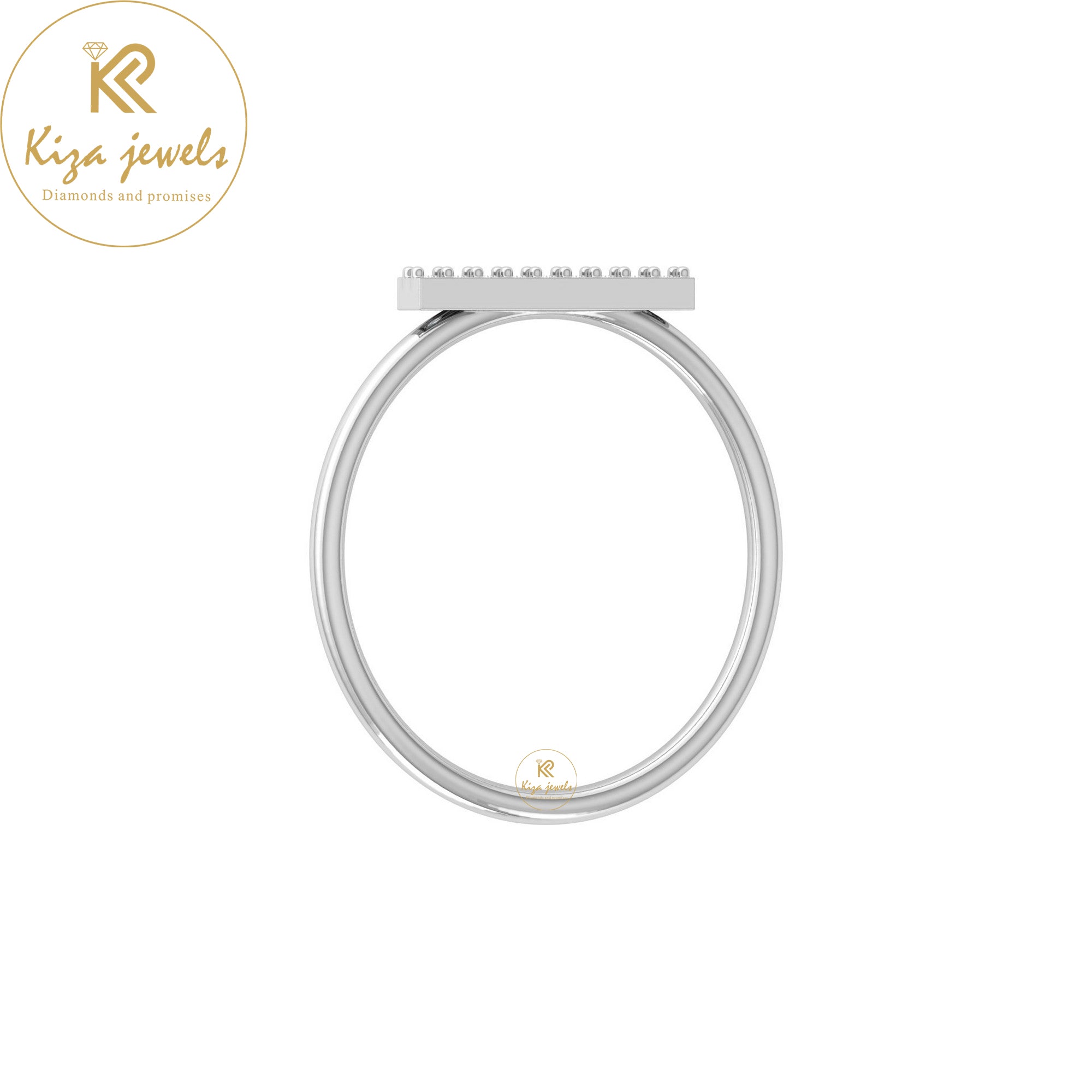 0.034 TDW Round Cut Minimalist Diamond Ring