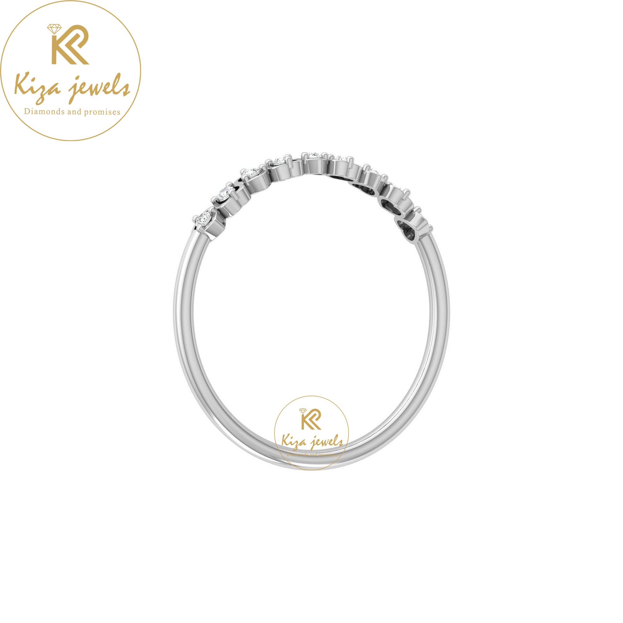 0.06 TDW Round Cut Minimalist Diamond Ring
