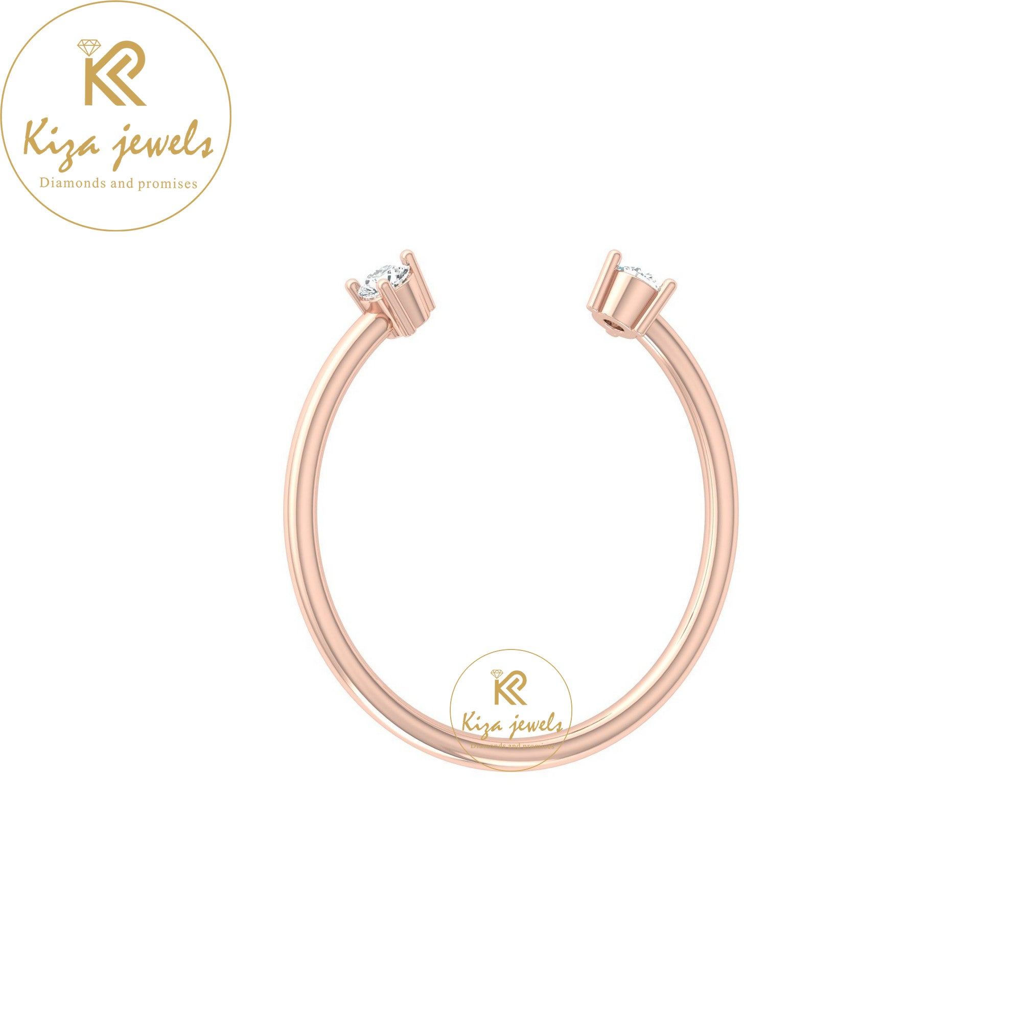 0.08 TDW Round Cut Minimalist Diamond Ring