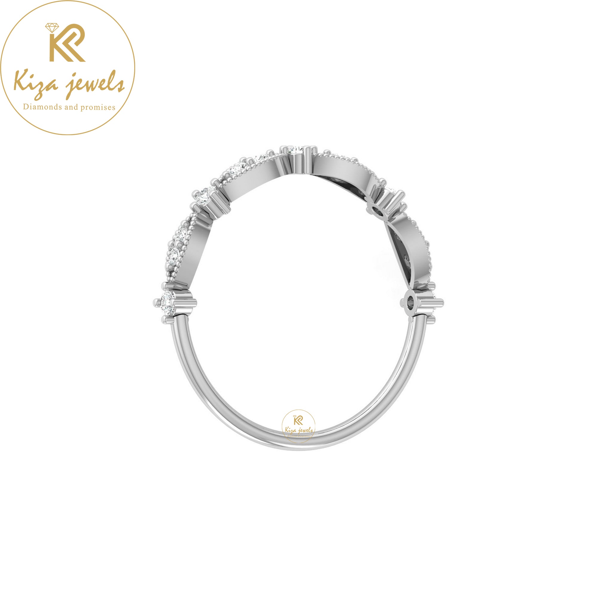 0.17 TDW Round Cut Minimalist Diamond Ring