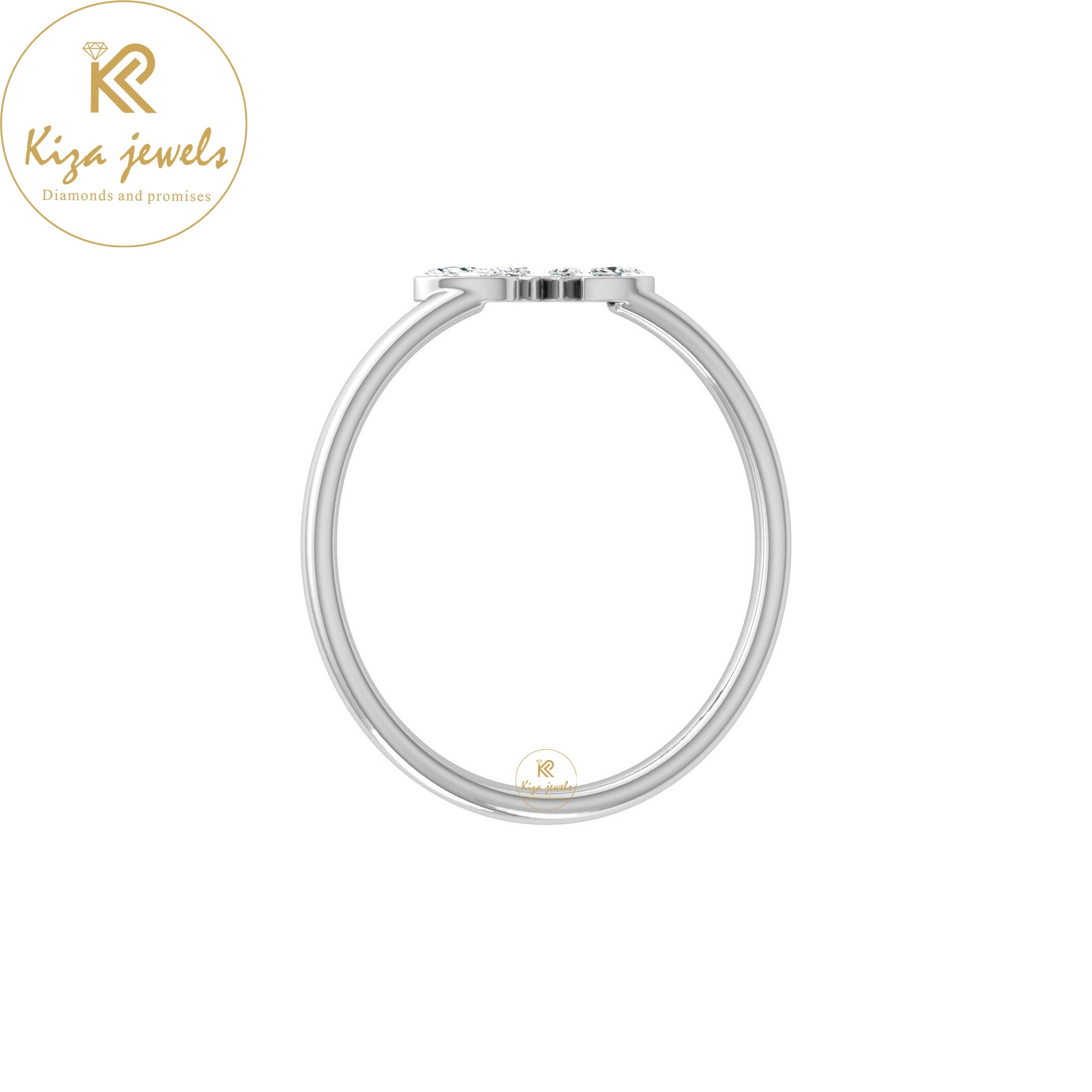 0.25 TDW Marquise Cut Minimalist Diamond Ring