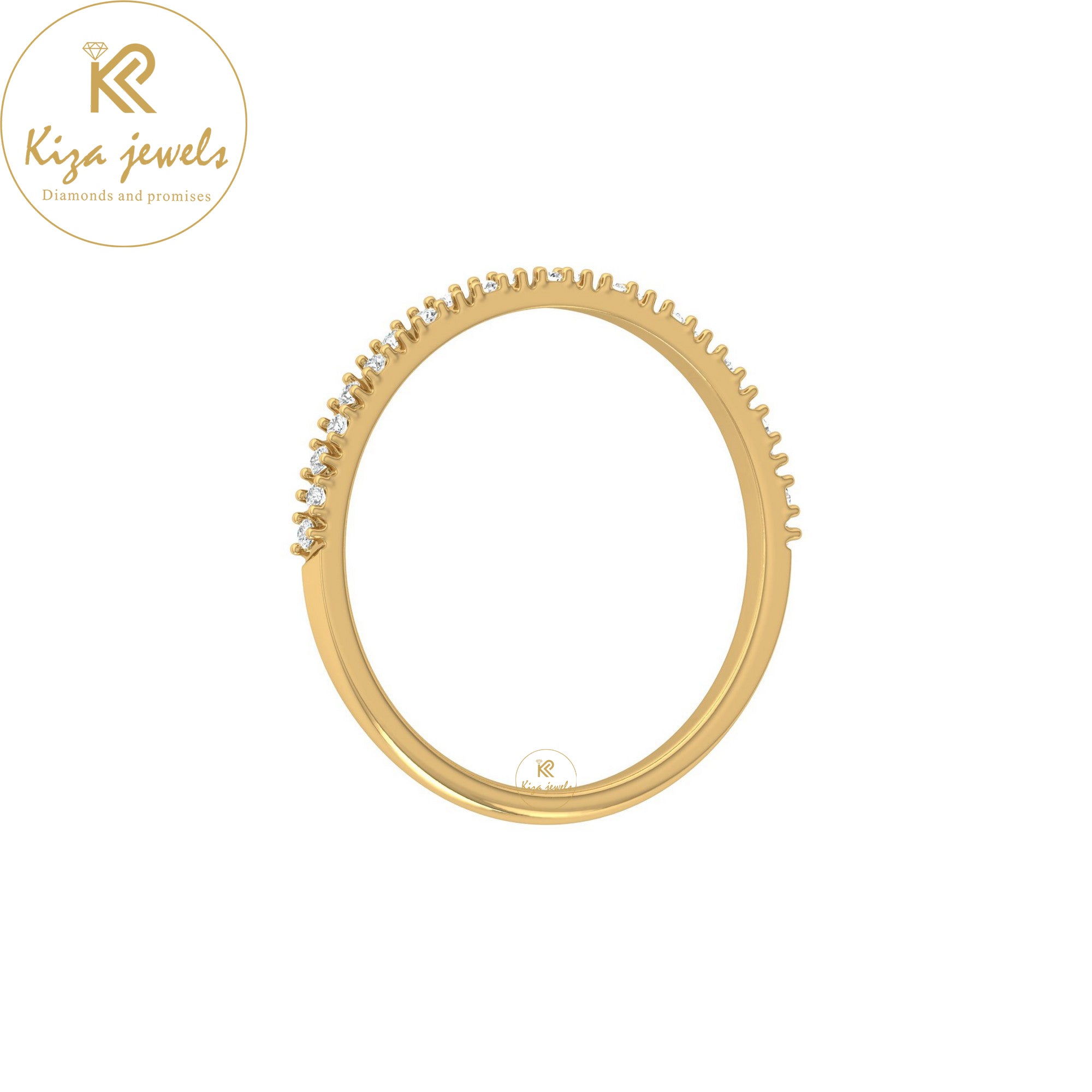 0.11 TDW Round Cut Minimalist Diamond Ring