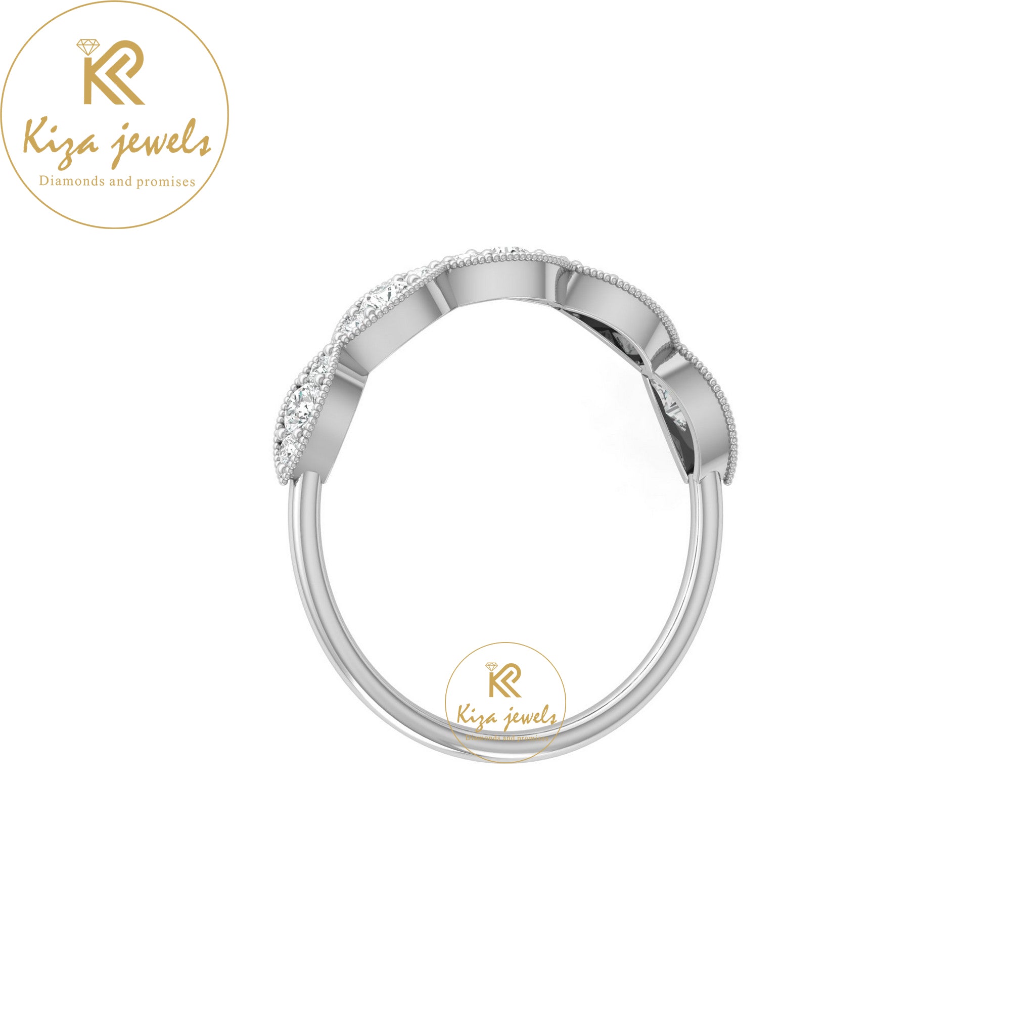 0.28 TDW Round Cut Women's Minimalist Diamond Ring