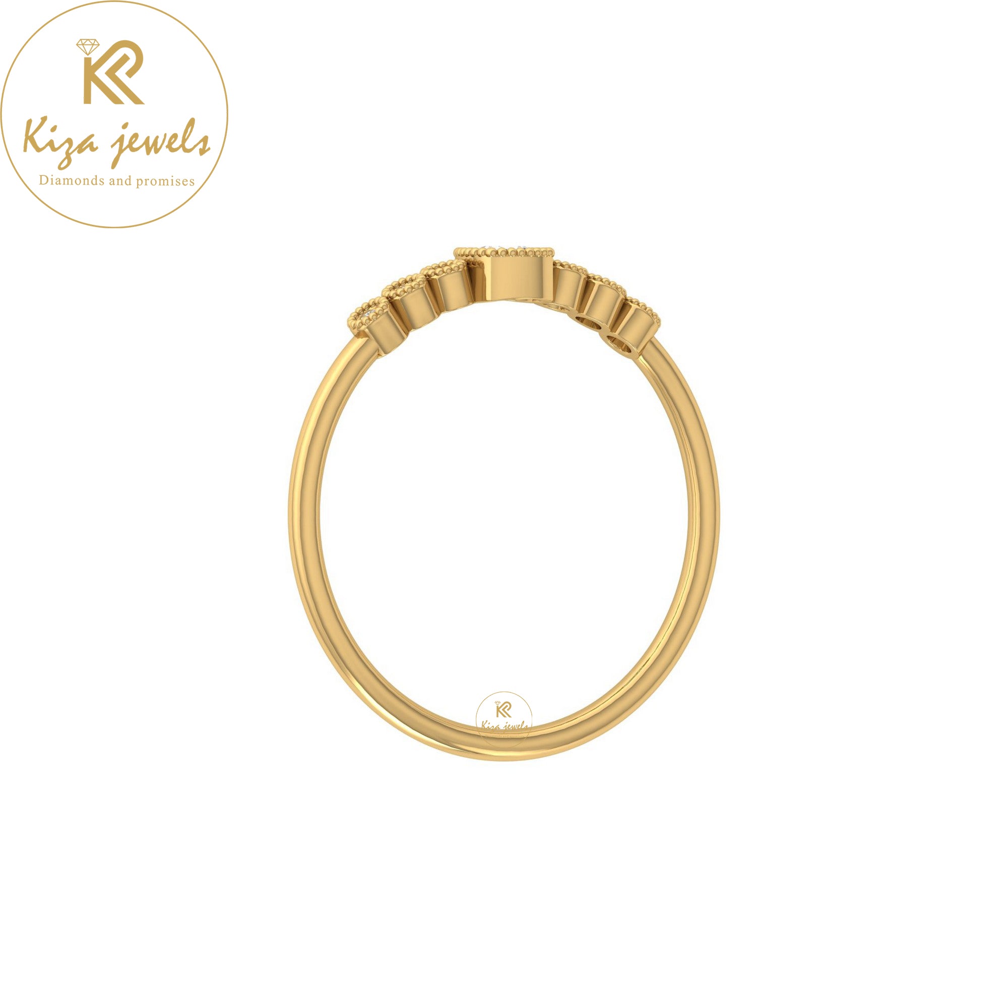 0.17 TDW Cushion & Round Cut Minimalist Diamond Ring