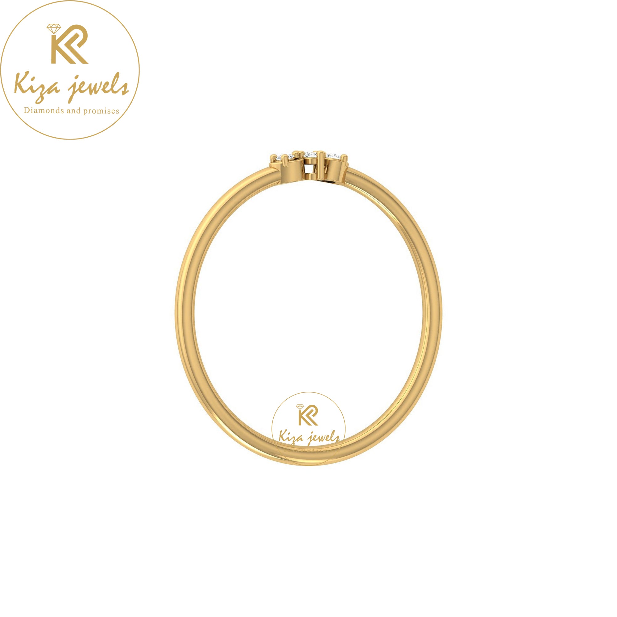 0.03 TDW Round Cut Minimalist Diamond Ring